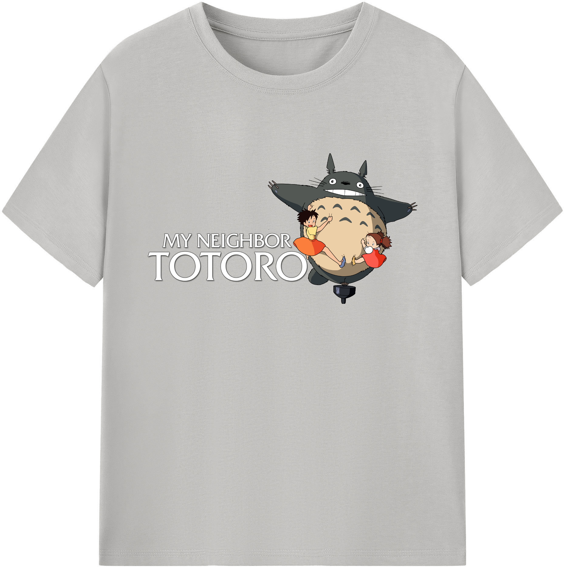 （画像用） となりのトトロ 草壁メイ 草壁サツキ My Neighbor Totoro Satsuki Kusakabe Mei Kusakabe 綿100％ メンズ半袖Tシャツ｜肌触りやわらか＆通気性