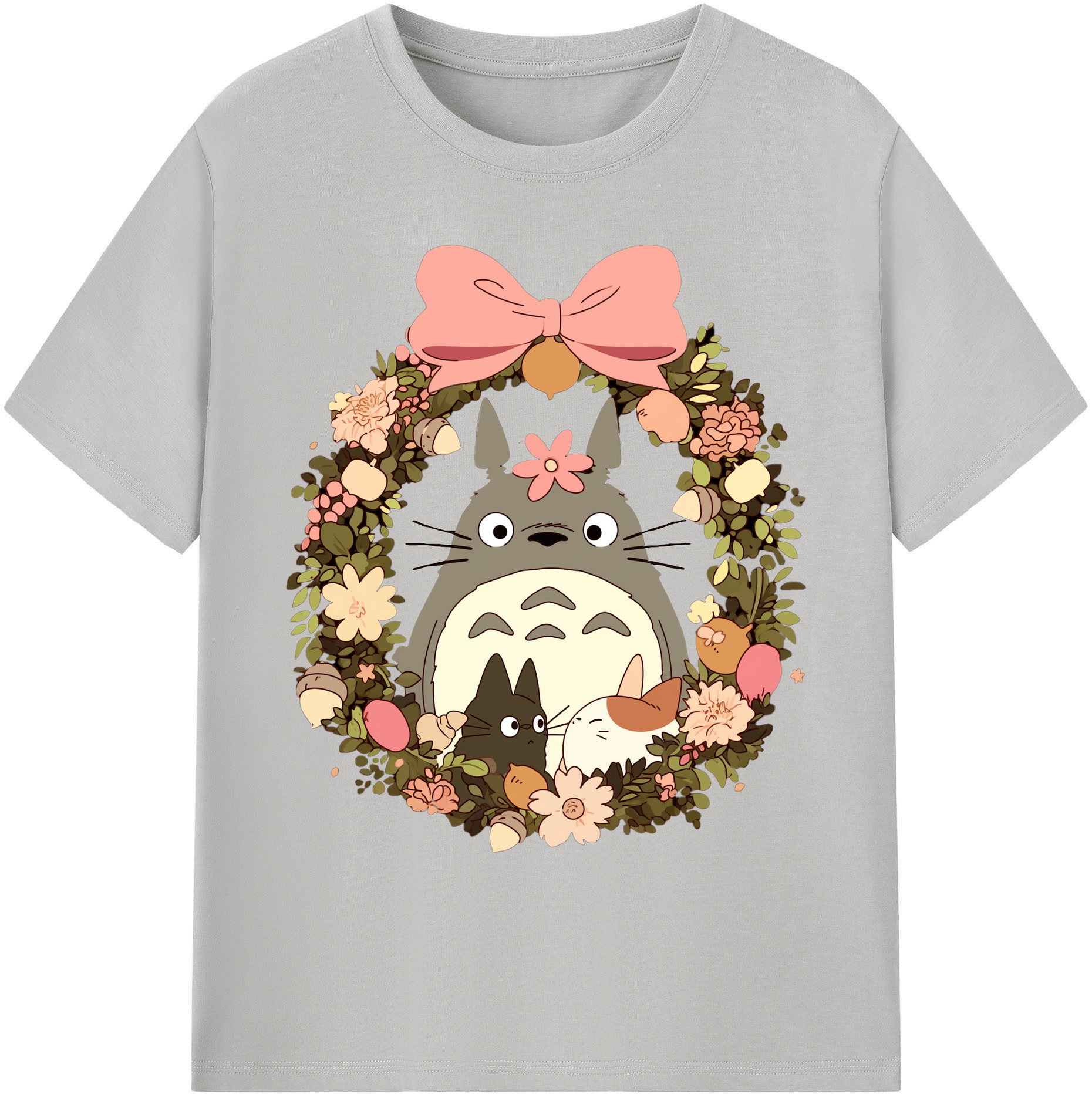 （画像用） となりのトトロ 草壁メイ 草壁サツキ My Neighbor Totoro Satsuki Kusakabe Mei Kusakabe 綿100％ メンズ半袖Tシャツ｜肌触りやわらか＆通気性