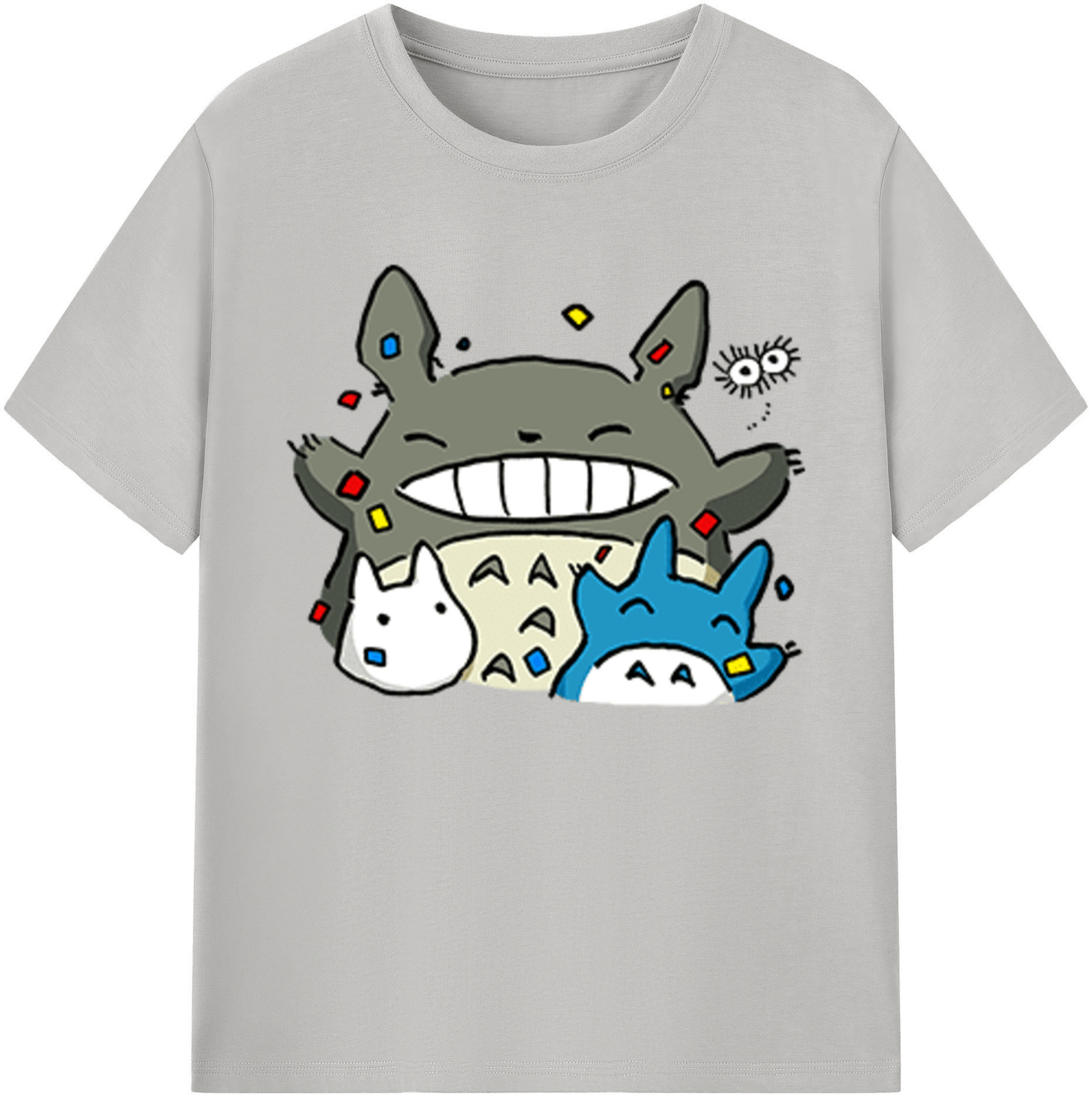 （画像用） となりのトトロ 草壁メイ 草壁サツキ My Neighbor Totoro Satsuki Kusakabe Mei Kusakabe 綿100％ メンズ半袖Tシャツ｜肌触りやわらか＆通気性