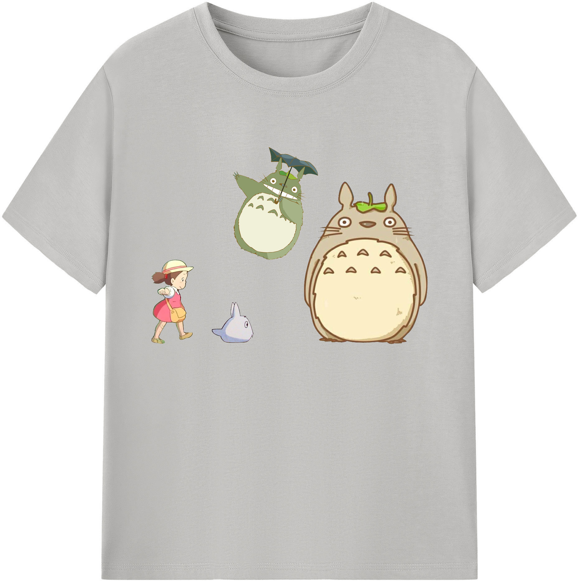 （画像用） となりのトトロ 草壁メイ 草壁サツキ My Neighbor Totoro Satsuki Kusakabe Mei Kusakabe 綿100％ メンズ半袖Tシャツ｜肌触りやわらか＆通気性