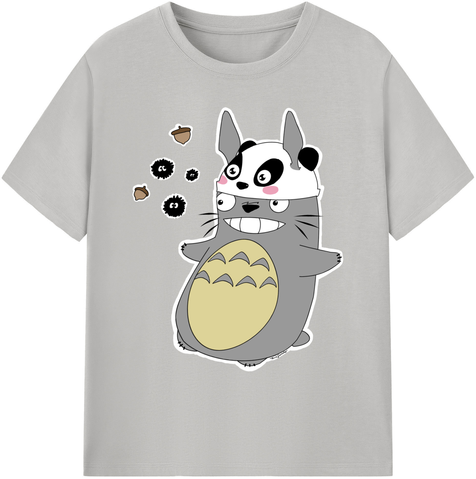（画像用） となりのトトロ 草壁メイ 草壁サツキ My Neighbor Totoro Satsuki Kusakabe Mei Kusakabe 綿100％ メンズ半袖Tシャツ｜肌触りやわらか＆通気性