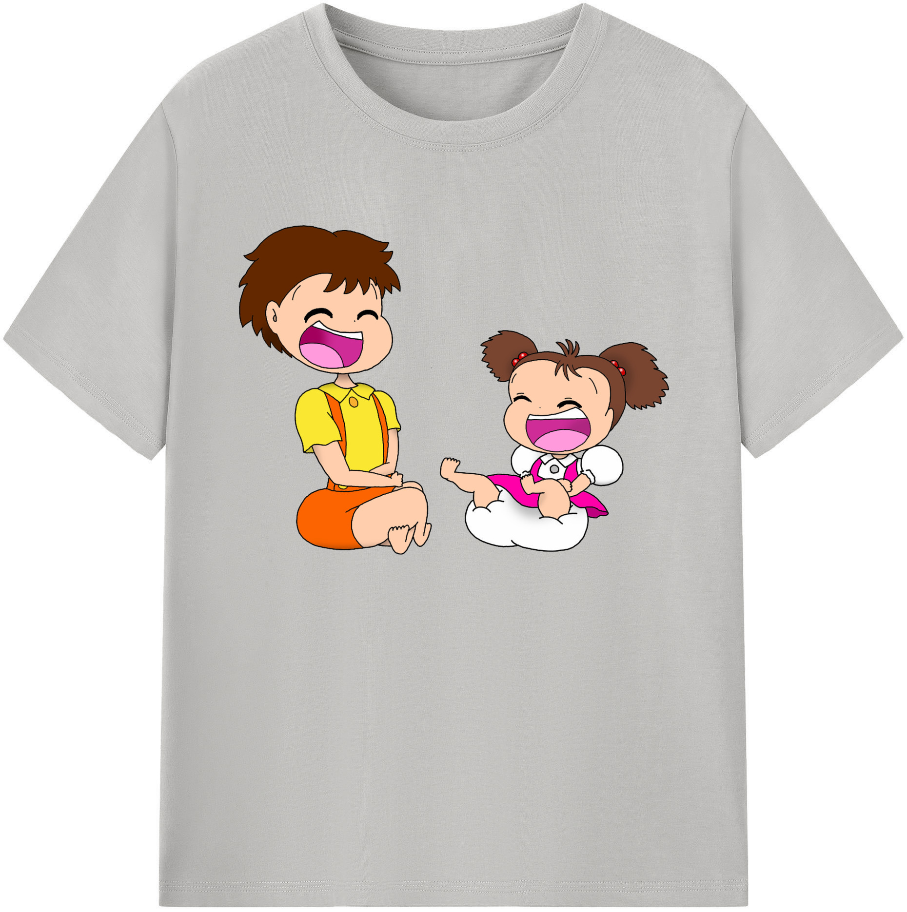 （画像用） となりのトトロ 草壁メイ 草壁サツキ My Neighbor Totoro Satsuki Kusakabe Mei Kusakabe 綿100％ メンズ半袖Tシャツ｜肌触りやわらか＆通気性