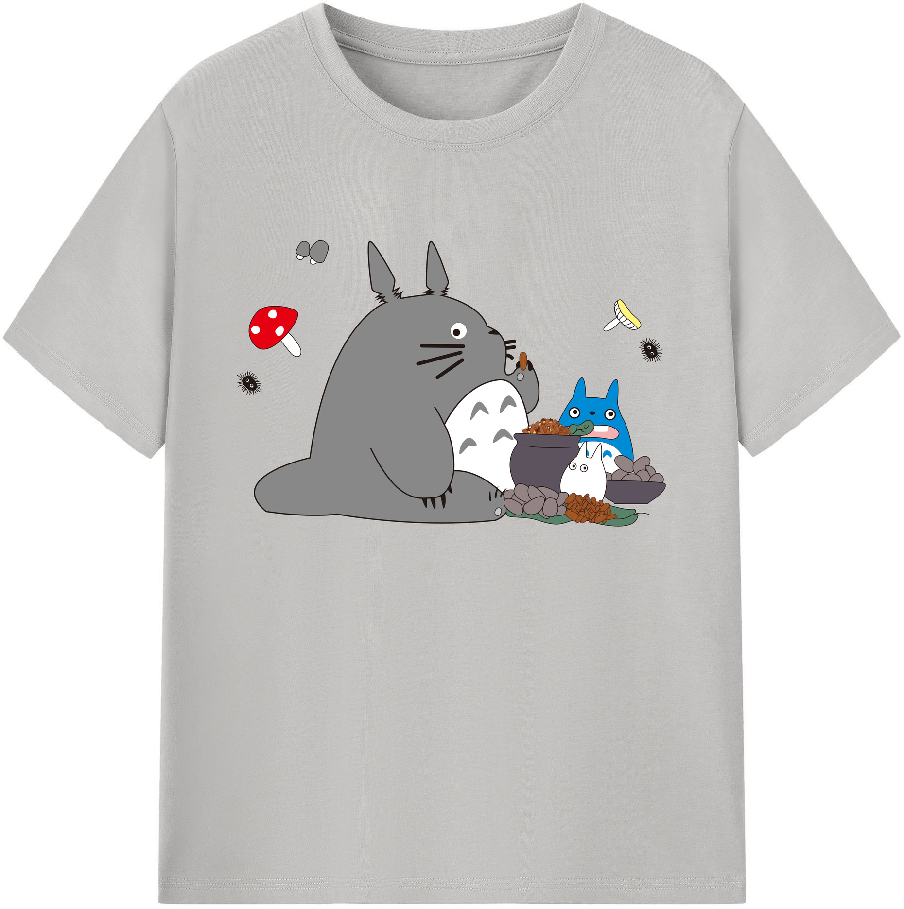 （画像用） となりのトトロ 草壁メイ 草壁サツキ My Neighbor Totoro Satsuki Kusakabe Mei Kusakabe 綿100％ メンズ半袖Tシャツ｜肌触りやわらか＆通気性