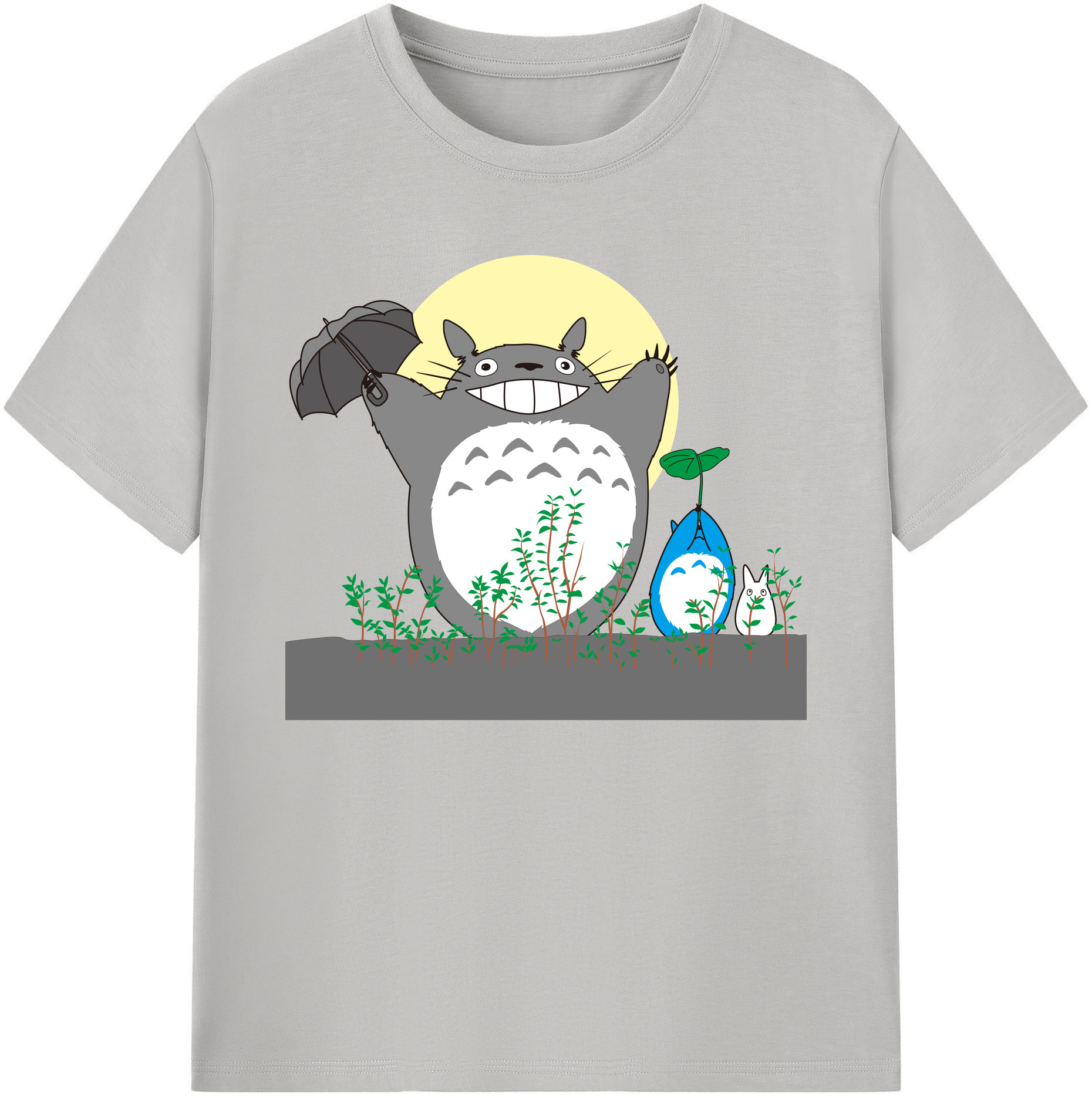 （画像用） となりのトトロ 草壁メイ 草壁サツキ My Neighbor Totoro Satsuki Kusakabe Mei Kusakabe 綿100％ メンズ半袖Tシャツ｜肌触りやわらか＆通気性