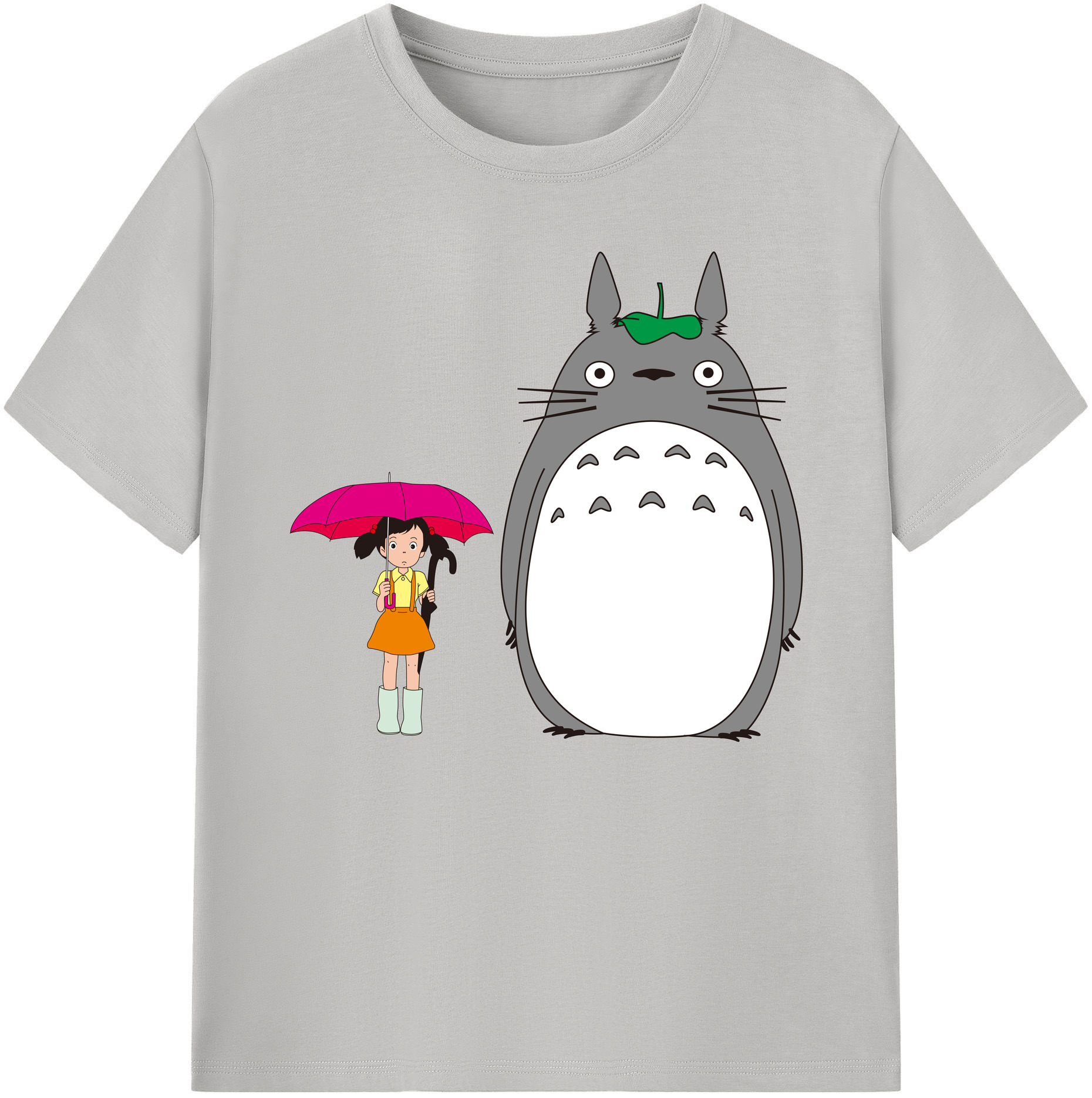 （画像用） となりのトトロ 草壁メイ 草壁サツキ My Neighbor Totoro Satsuki Kusakabe Mei Kusakabe 綿100％ メンズ半袖Tシャツ｜肌触りやわらか＆通気性