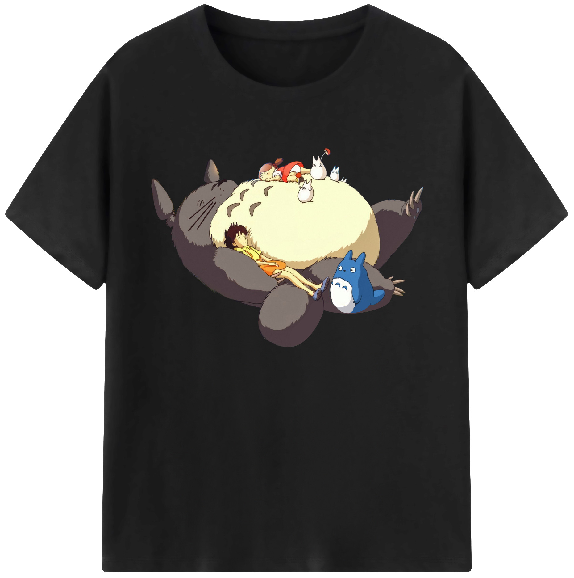 （画像用） となりのトトロ 草壁メイ 草壁サツキ My Neighbor Totoro Satsuki Kusakabe Mei Kusakabe 綿100％ メンズ半袖Tシャツ｜肌触りやわらか＆通気性