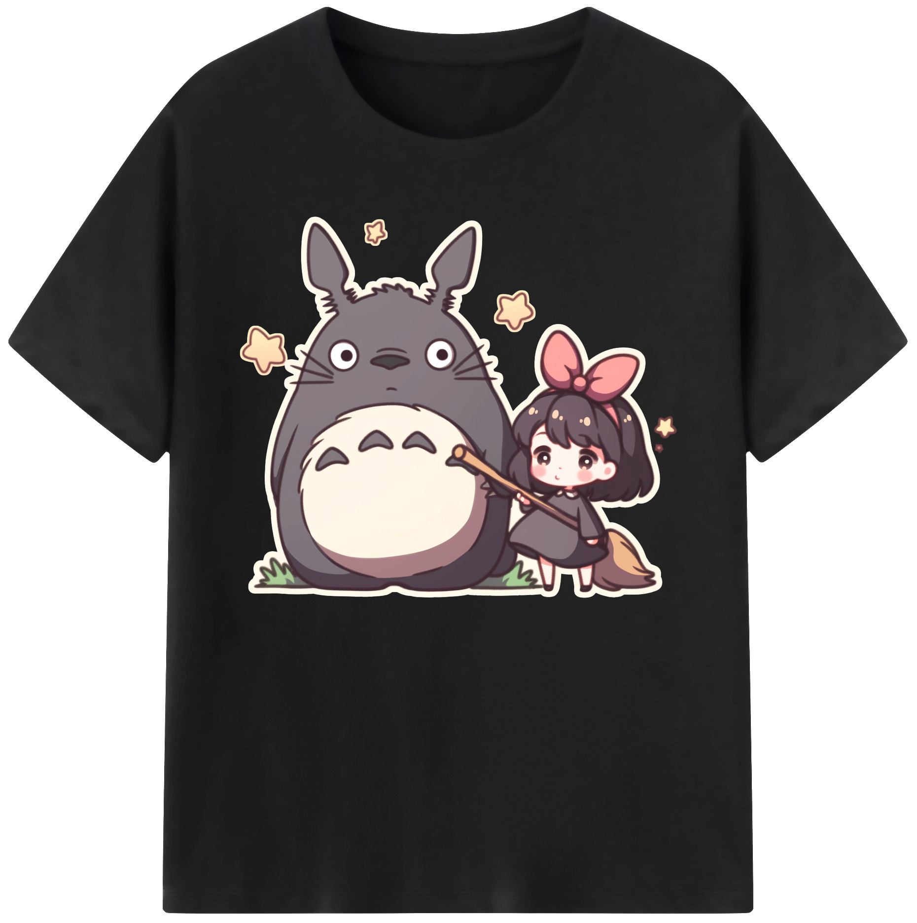 （画像用） となりのトトロ 草壁メイ 草壁サツキ My Neighbor Totoro Satsuki Kusakabe Mei Kusakabe 綿100％ メンズ半袖Tシャツ｜肌触りやわらか＆通気性