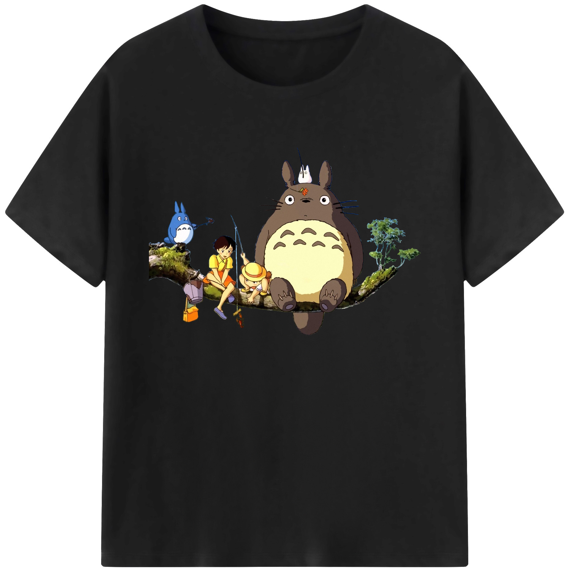（画像用） となりのトトロ 草壁メイ 草壁サツキ My Neighbor Totoro Satsuki Kusakabe Mei Kusakabe 綿100％ メンズ半袖Tシャツ｜肌触りやわらか＆通気性