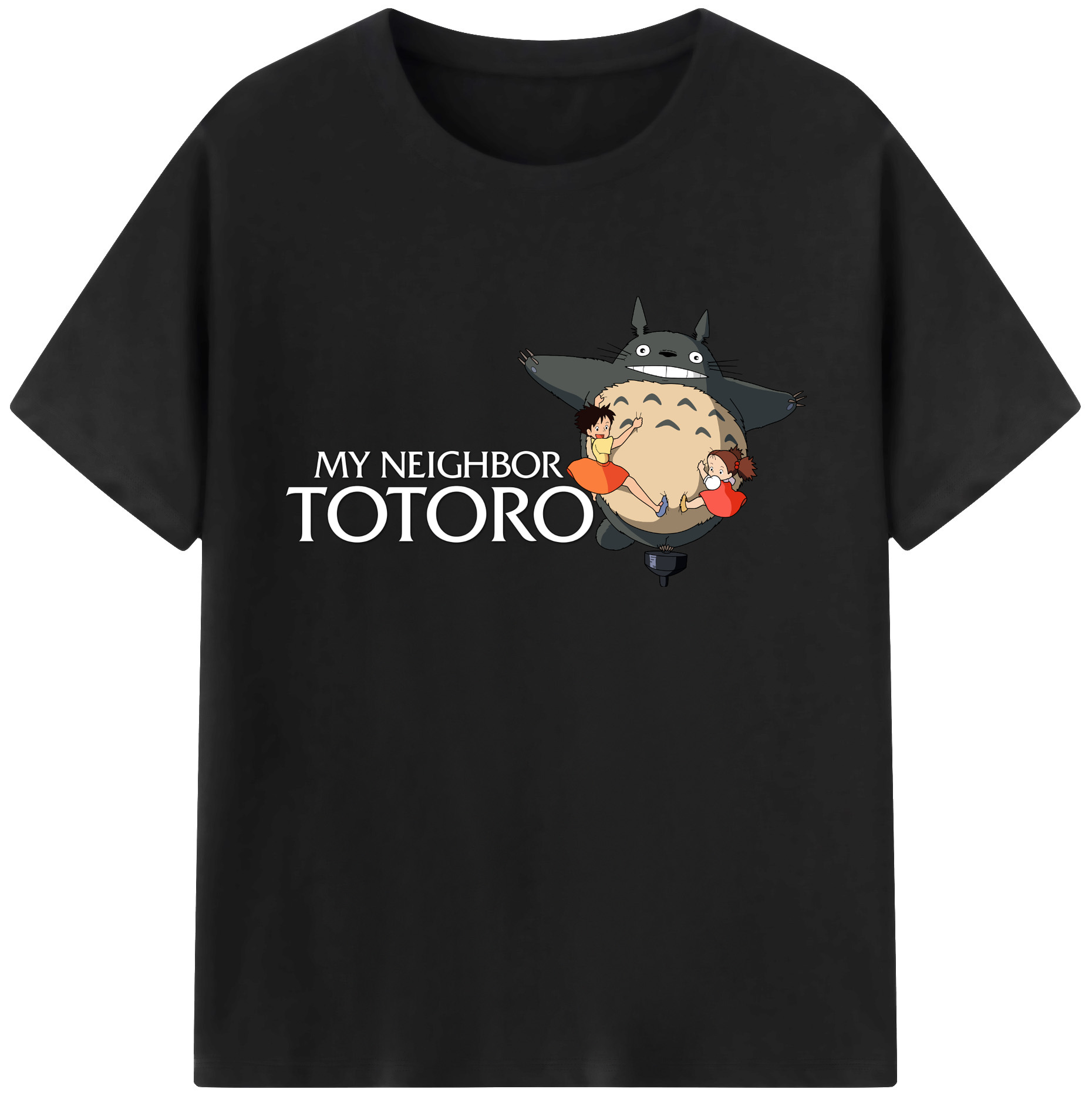 （画像用） となりのトトロ 草壁メイ 草壁サツキ My Neighbor Totoro Satsuki Kusakabe Mei Kusakabe 綿100％ メンズ半袖Tシャツ｜肌触りやわらか＆通気性