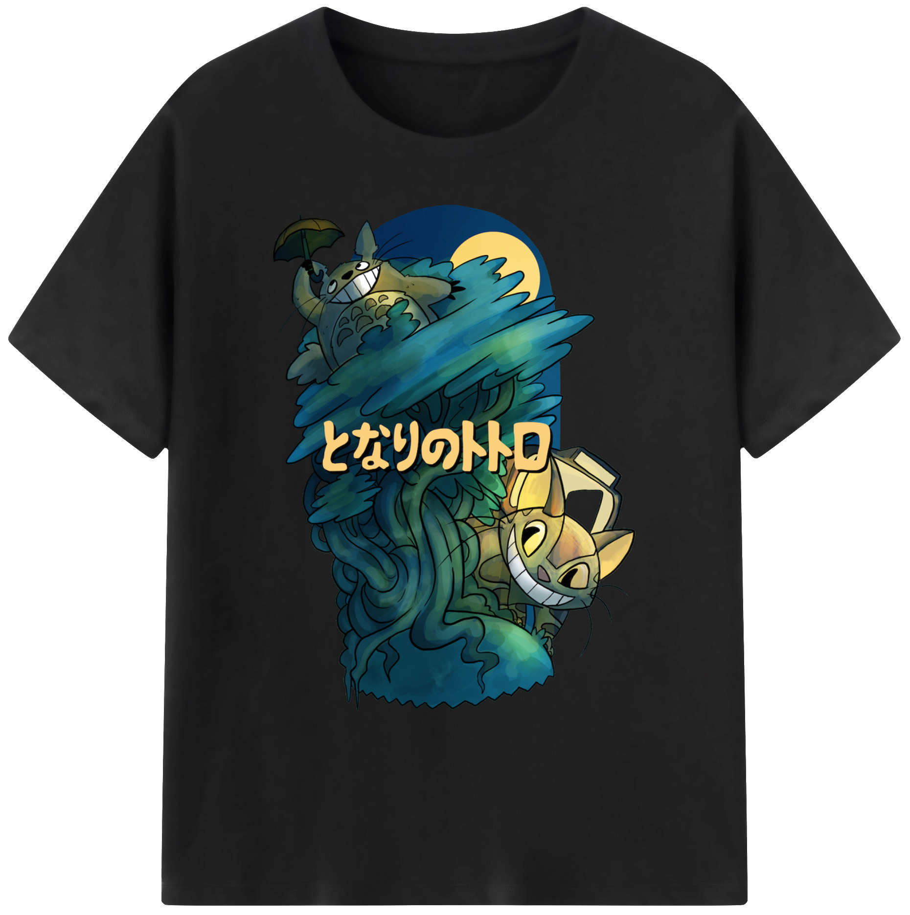 （画像用） となりのトトロ 草壁メイ 草壁サツキ My Neighbor Totoro Satsuki Kusakabe Mei Kusakabe 綿100％ メンズ半袖Tシャツ｜肌触りやわらか＆通気性