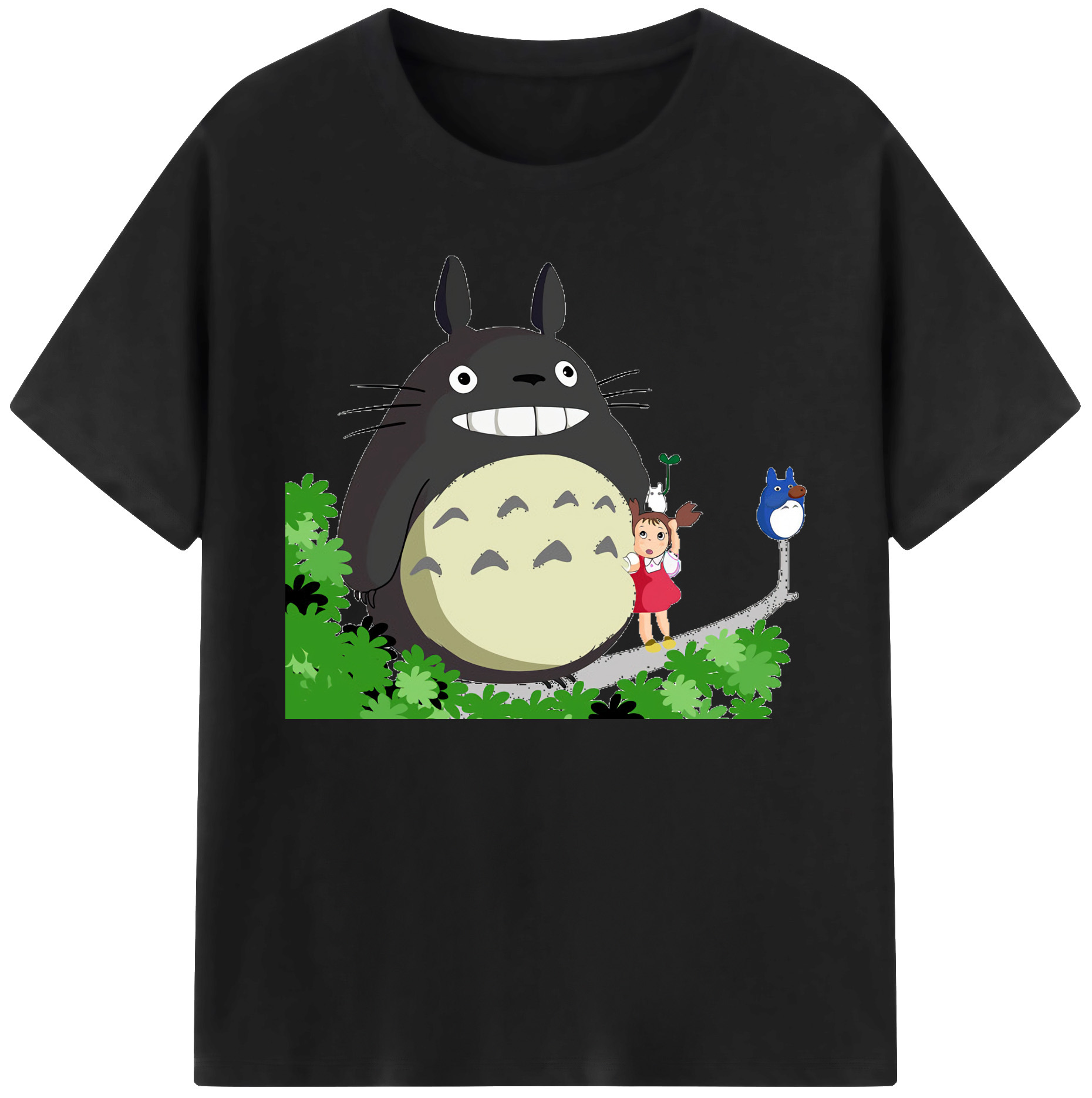 （画像用） となりのトトロ 草壁メイ 草壁サツキ My Neighbor Totoro Satsuki Kusakabe Mei Kusakabe 綿100％ メンズ半袖Tシャツ｜肌触りやわらか＆通気性