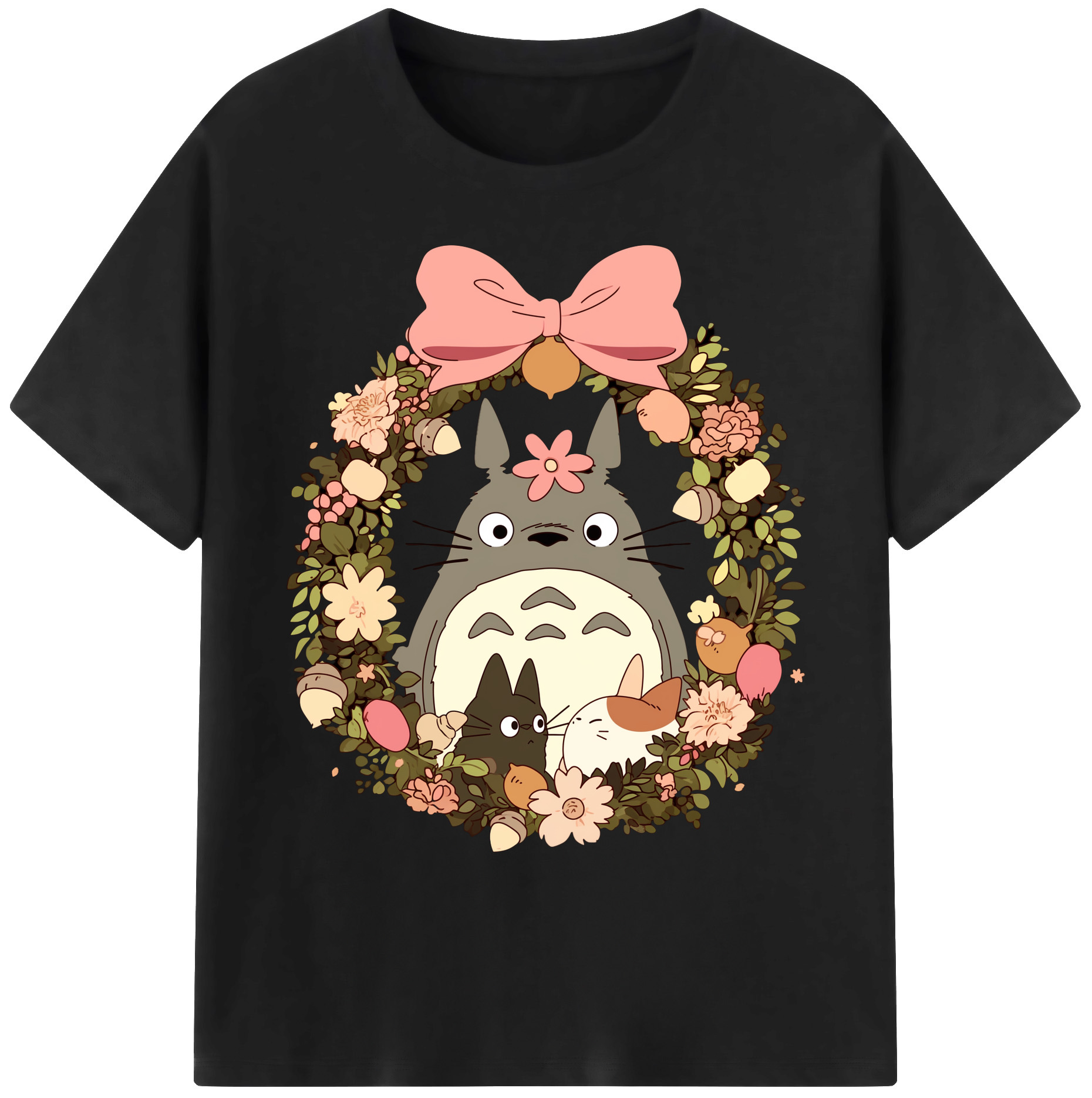 （画像用） となりのトトロ 草壁メイ 草壁サツキ My Neighbor Totoro Satsuki Kusakabe Mei Kusakabe 綿100％ メンズ半袖Tシャツ｜肌触りやわらか＆通気性