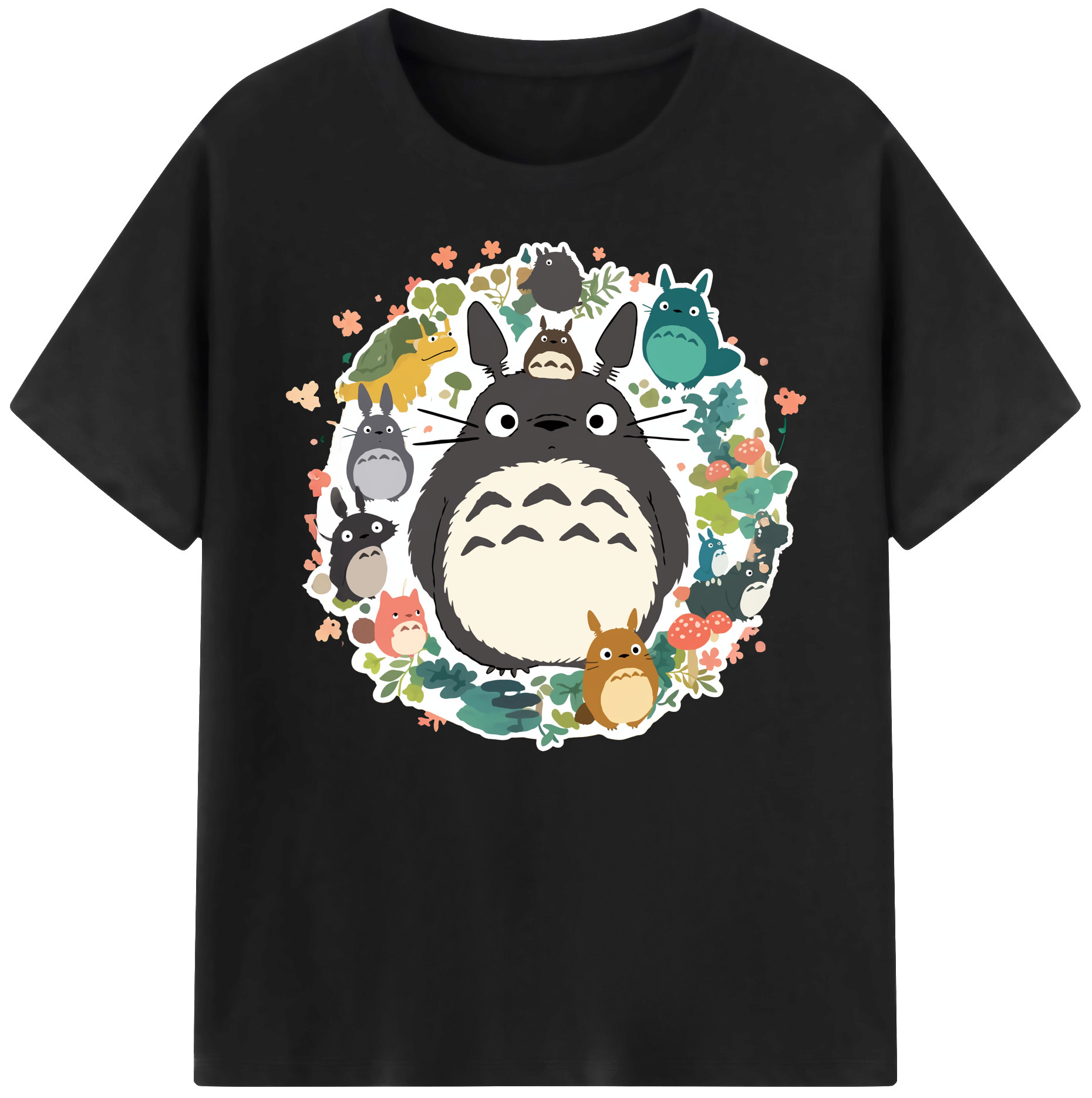 （画像用） となりのトトロ 草壁メイ 草壁サツキ My Neighbor Totoro Satsuki Kusakabe Mei Kusakabe 綿100％ メンズ半袖Tシャツ｜肌触りやわらか＆通気性