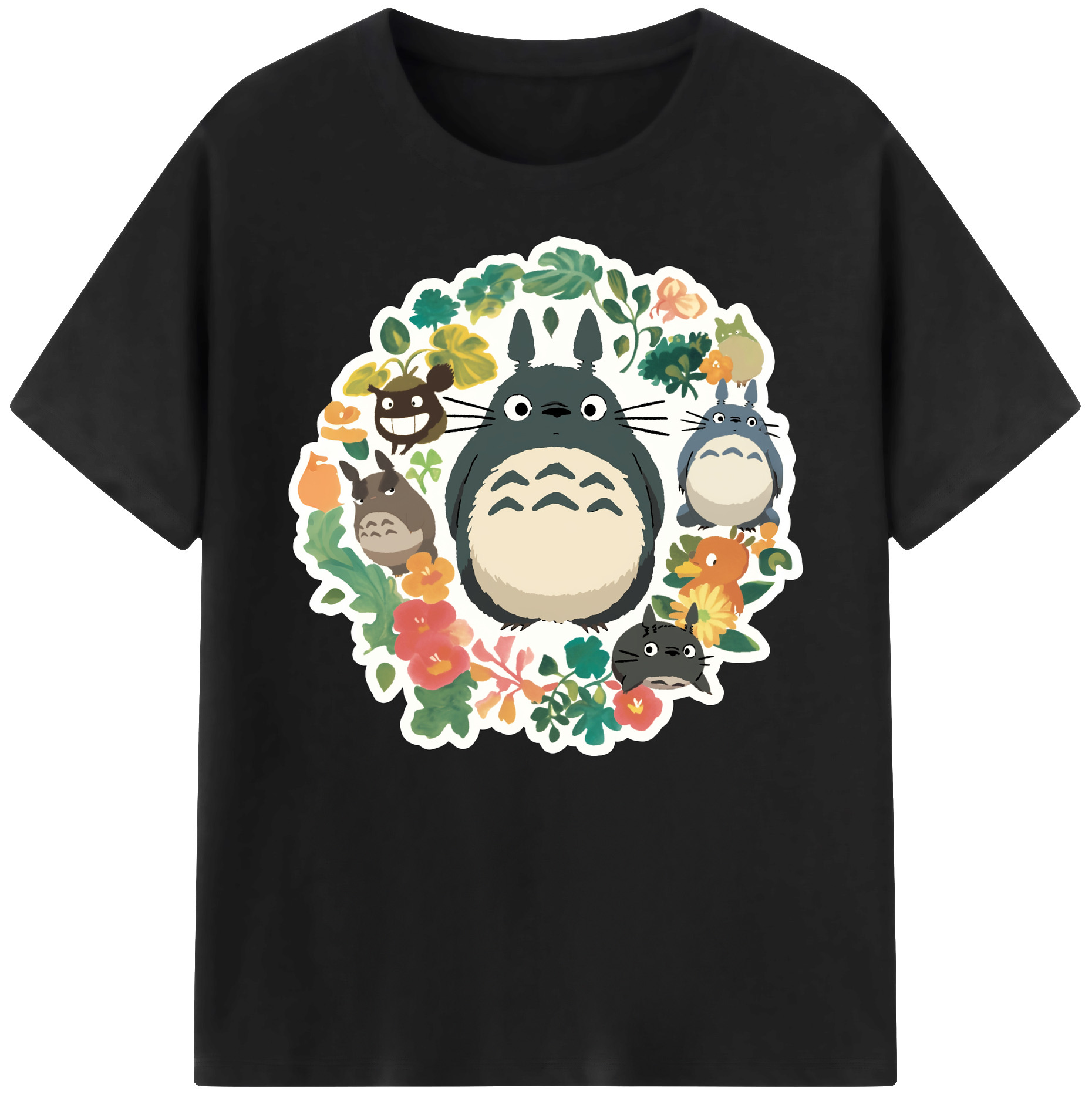 （画像用） となりのトトロ 草壁メイ 草壁サツキ My Neighbor Totoro Satsuki Kusakabe Mei Kusakabe 綿100％ メンズ半袖Tシャツ｜肌触りやわらか＆通気性
