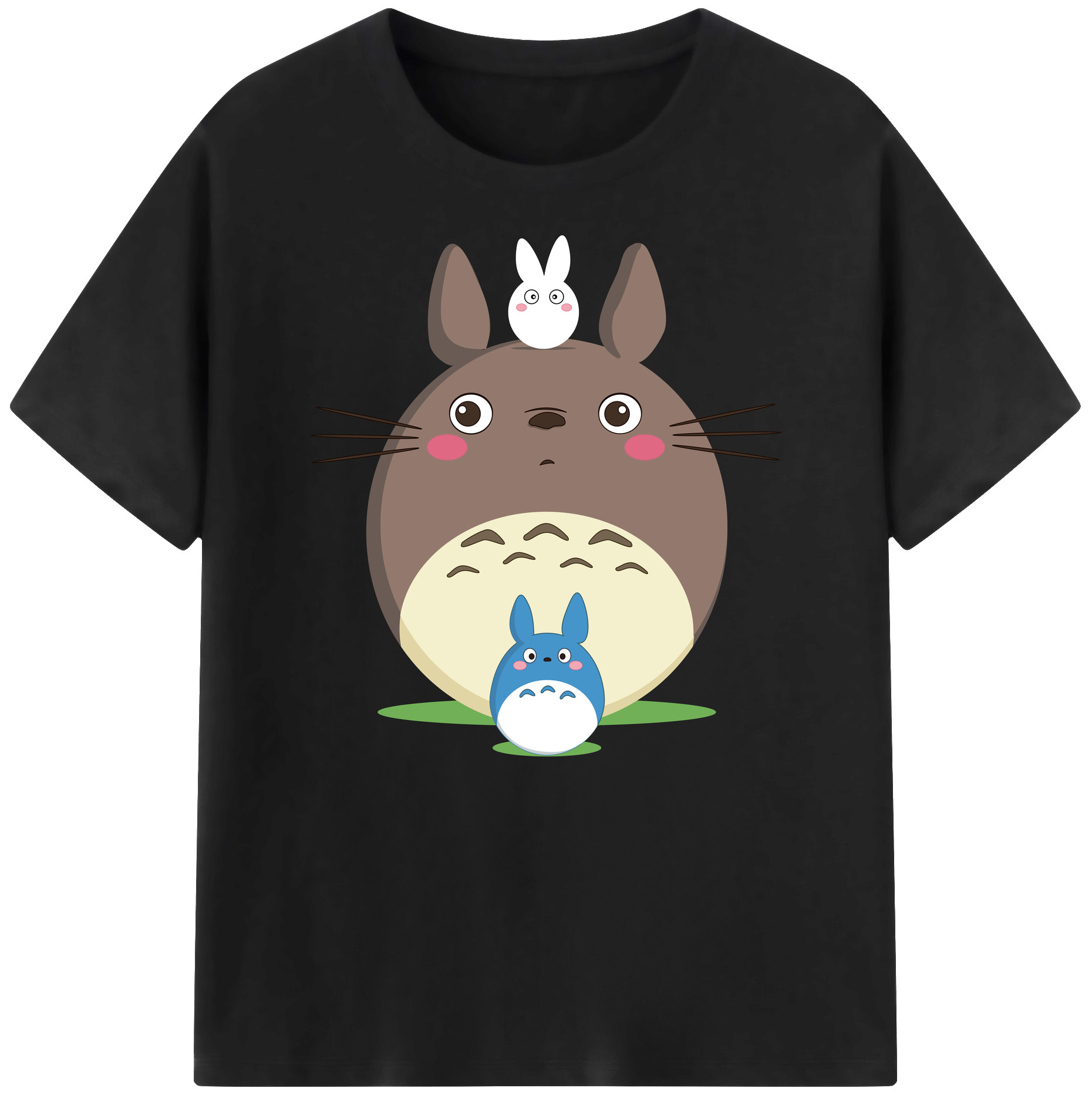 （画像用） となりのトトロ 草壁メイ 草壁サツキ My Neighbor Totoro Satsuki Kusakabe Mei Kusakabe 綿100％ メンズ半袖Tシャツ｜肌触りやわらか＆通気性