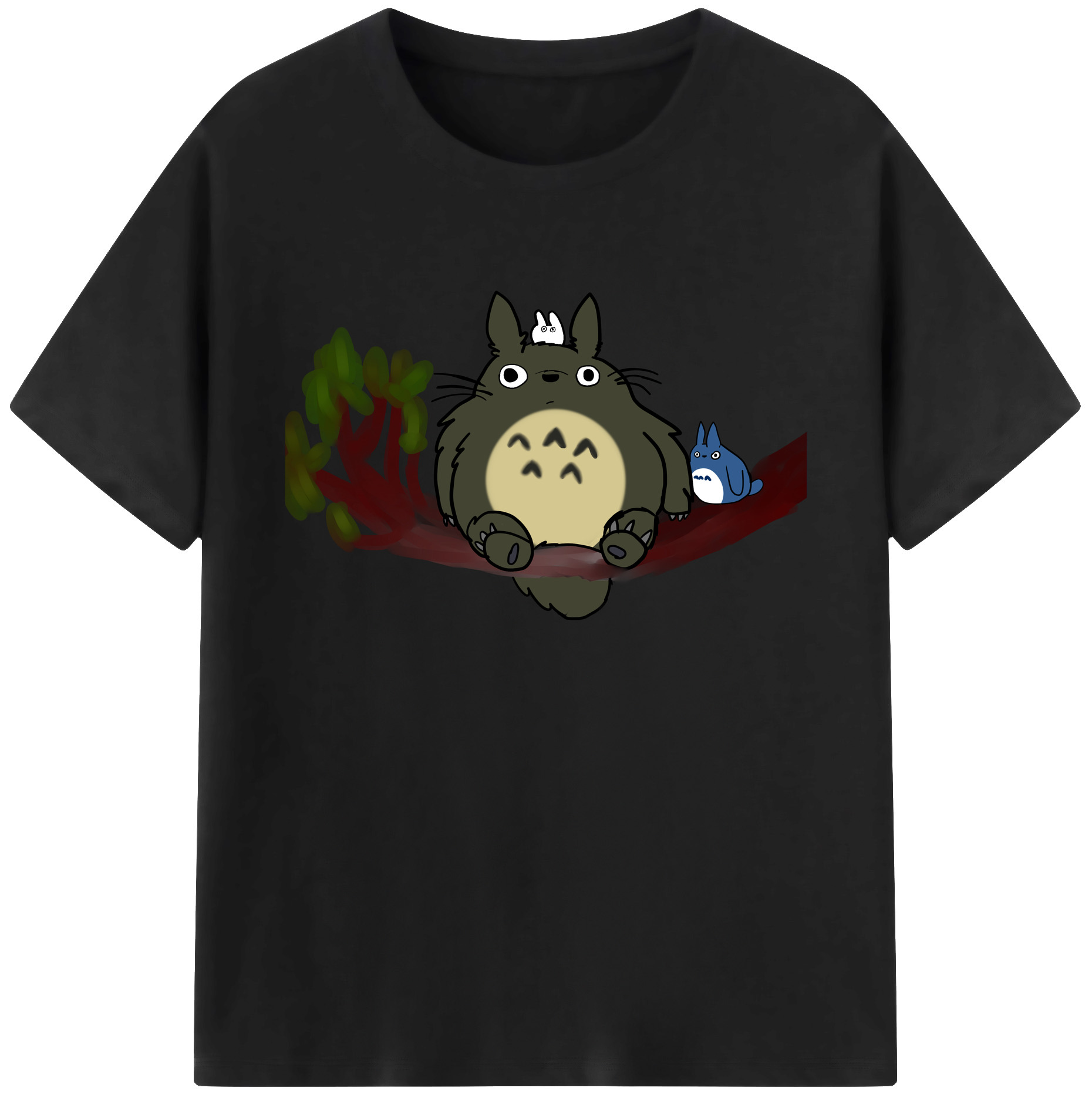 （画像用） となりのトトロ 草壁メイ 草壁サツキ My Neighbor Totoro Satsuki Kusakabe Mei Kusakabe 綿100％ メンズ半袖Tシャツ｜肌触りやわらか＆通気性