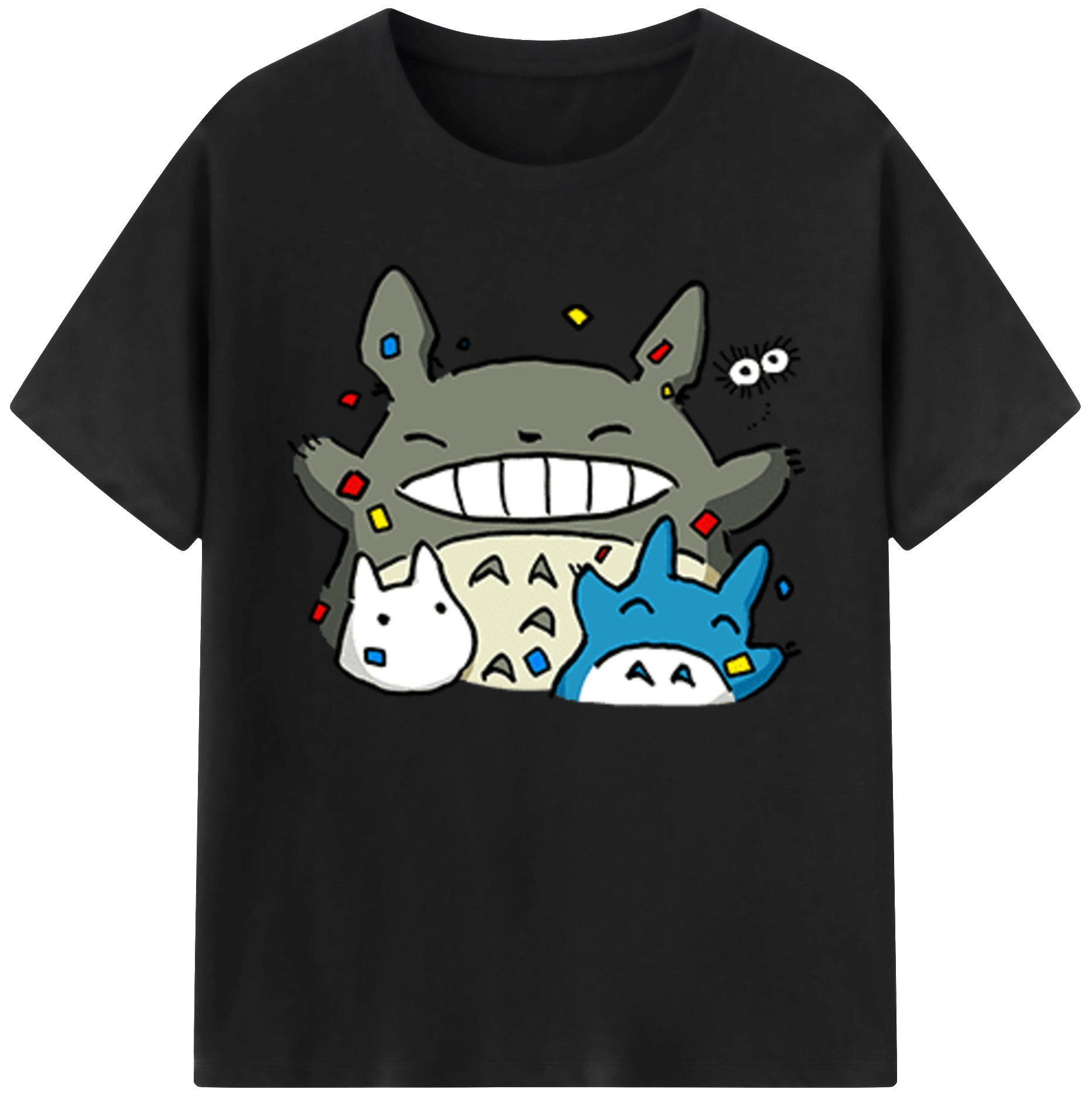 （画像用） となりのトトロ 草壁メイ 草壁サツキ My Neighbor Totoro Satsuki Kusakabe Mei Kusakabe 綿100％ メンズ半袖Tシャツ｜肌触りやわらか＆通気性