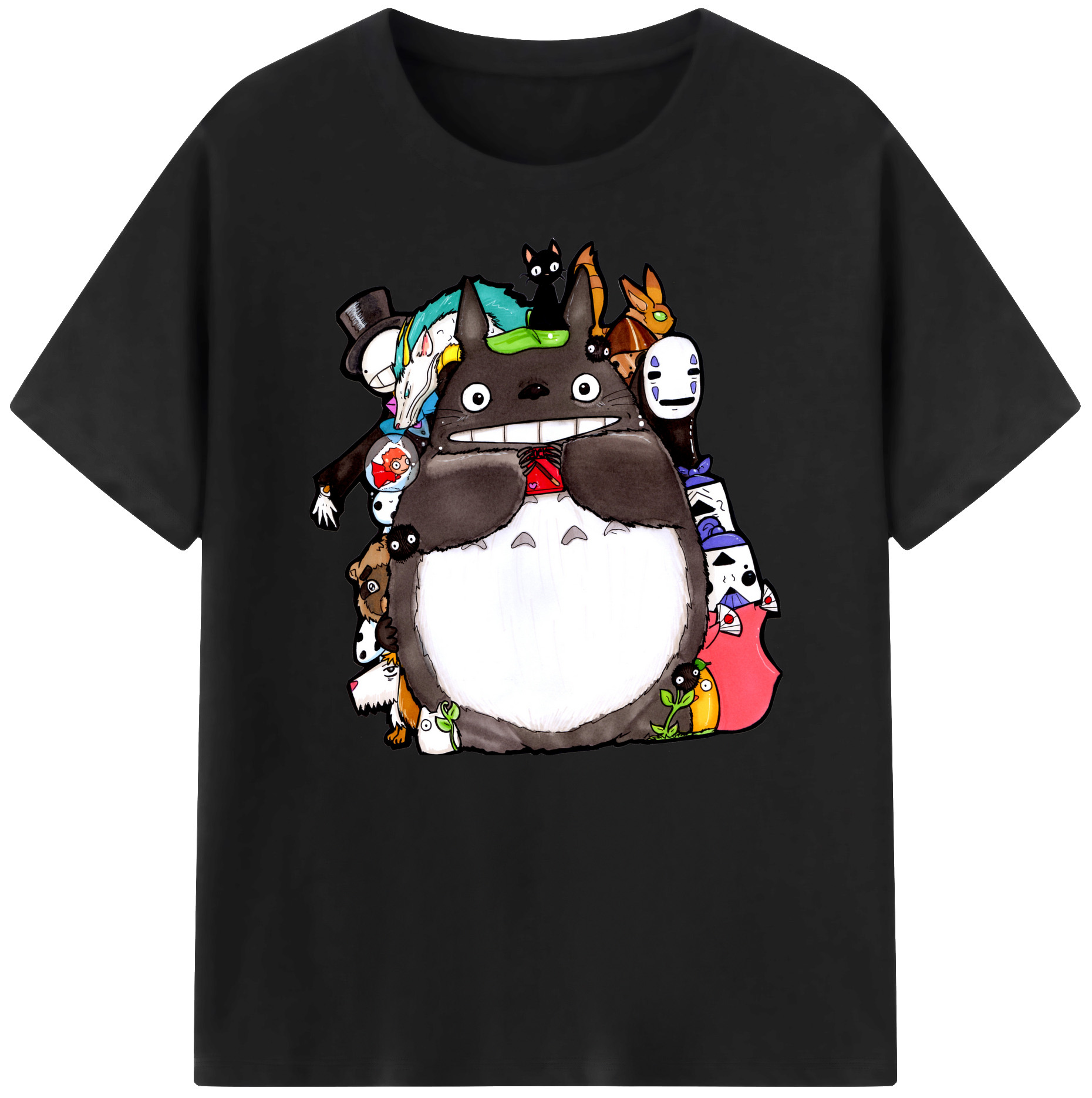 （画像用） となりのトトロ 草壁メイ 草壁サツキ My Neighbor Totoro Satsuki Kusakabe Mei Kusakabe 綿100％ メンズ半袖Tシャツ｜肌触りやわらか＆通気性