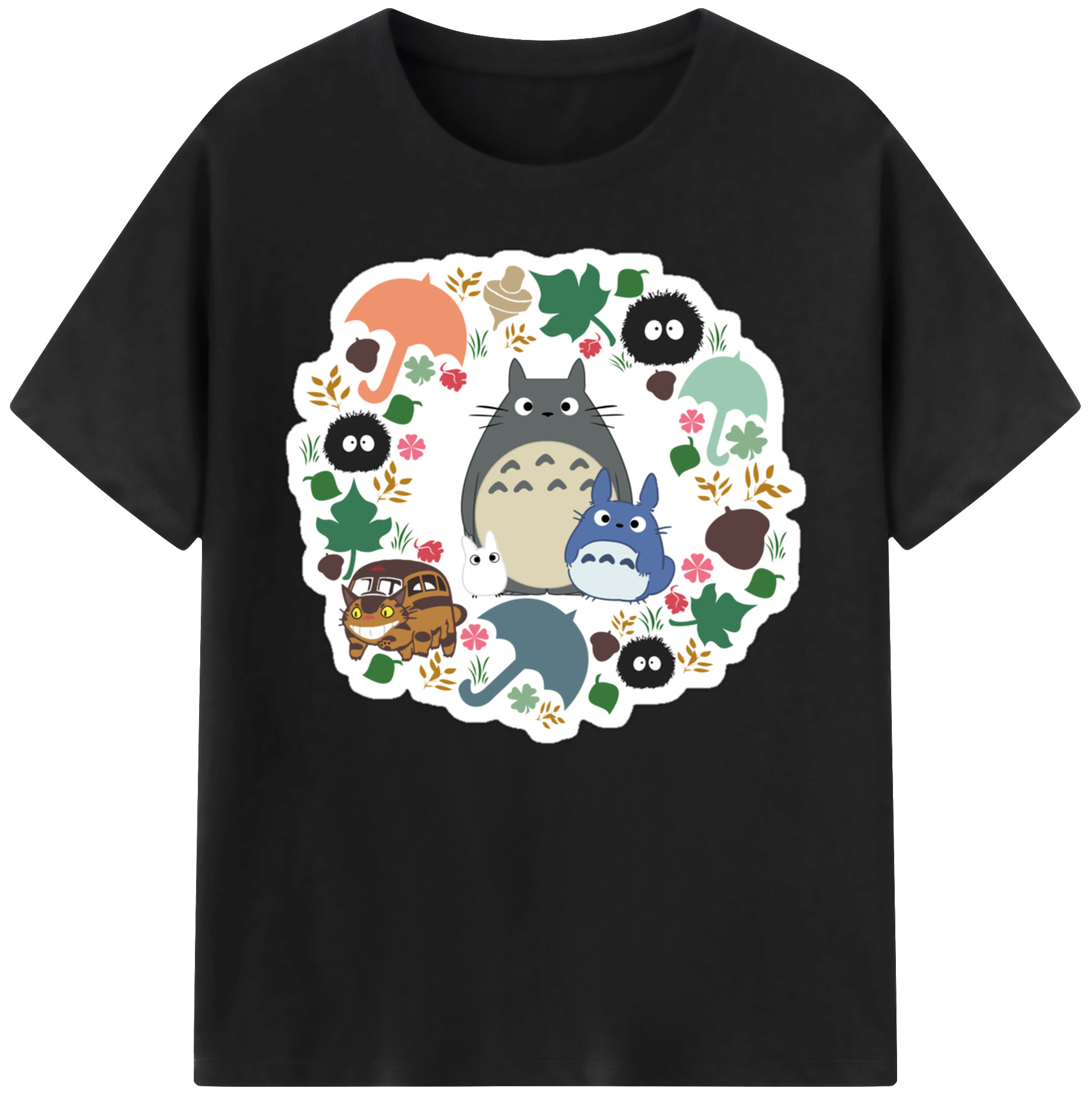 （画像用） となりのトトロ 草壁メイ 草壁サツキ My Neighbor Totoro Satsuki Kusakabe Mei Kusakabe 綿100％ メンズ半袖Tシャツ｜肌触りやわらか＆通気性