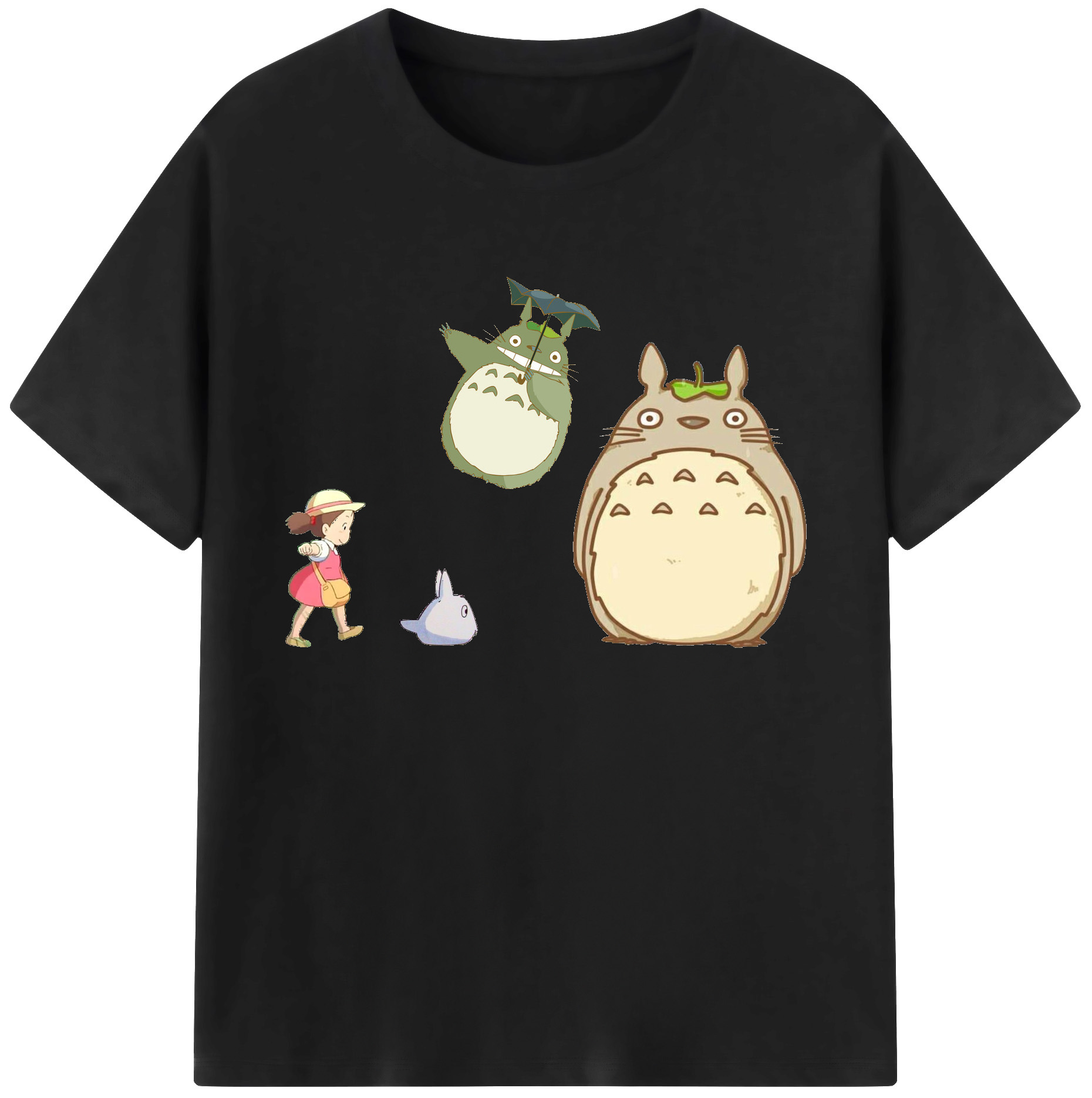 （画像用） となりのトトロ 草壁メイ 草壁サツキ My Neighbor Totoro Satsuki Kusakabe Mei Kusakabe 綿100％ メンズ半袖Tシャツ｜肌触りやわらか＆通気性