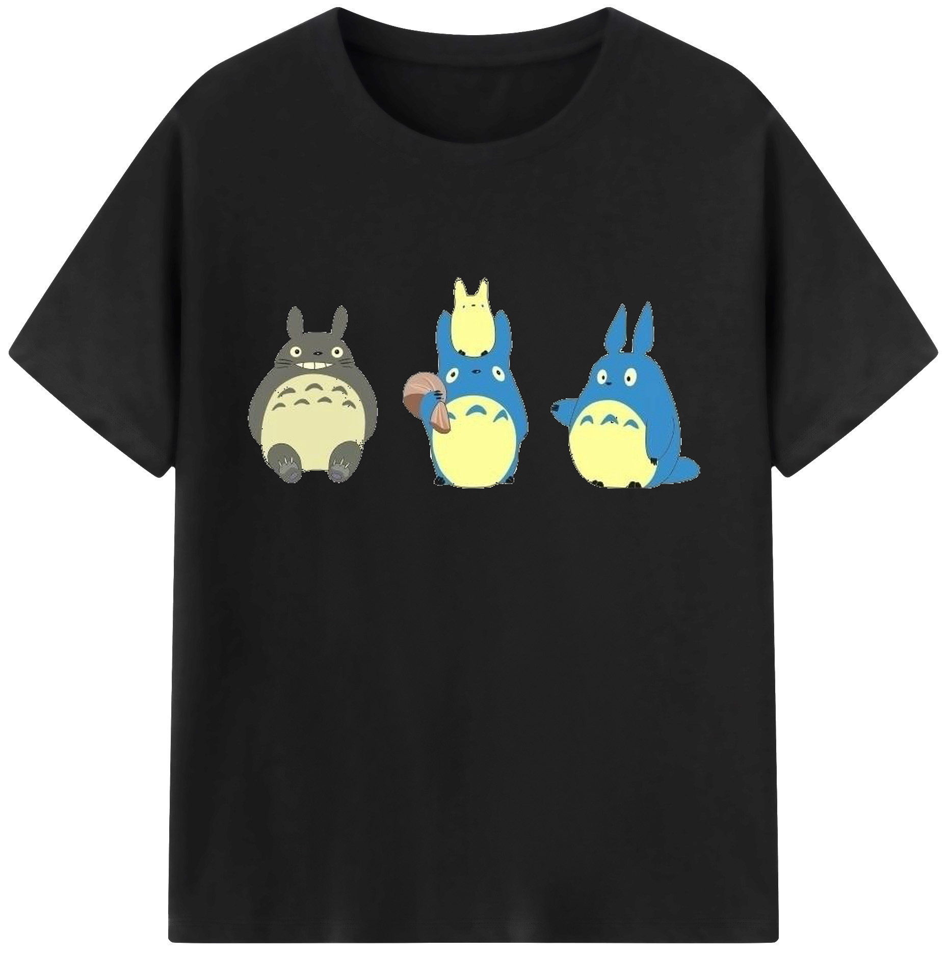 （画像用） となりのトトロ 草壁メイ 草壁サツキ My Neighbor Totoro Satsuki Kusakabe Mei Kusakabe 綿100％ メンズ半袖Tシャツ｜肌触りやわらか＆通気性