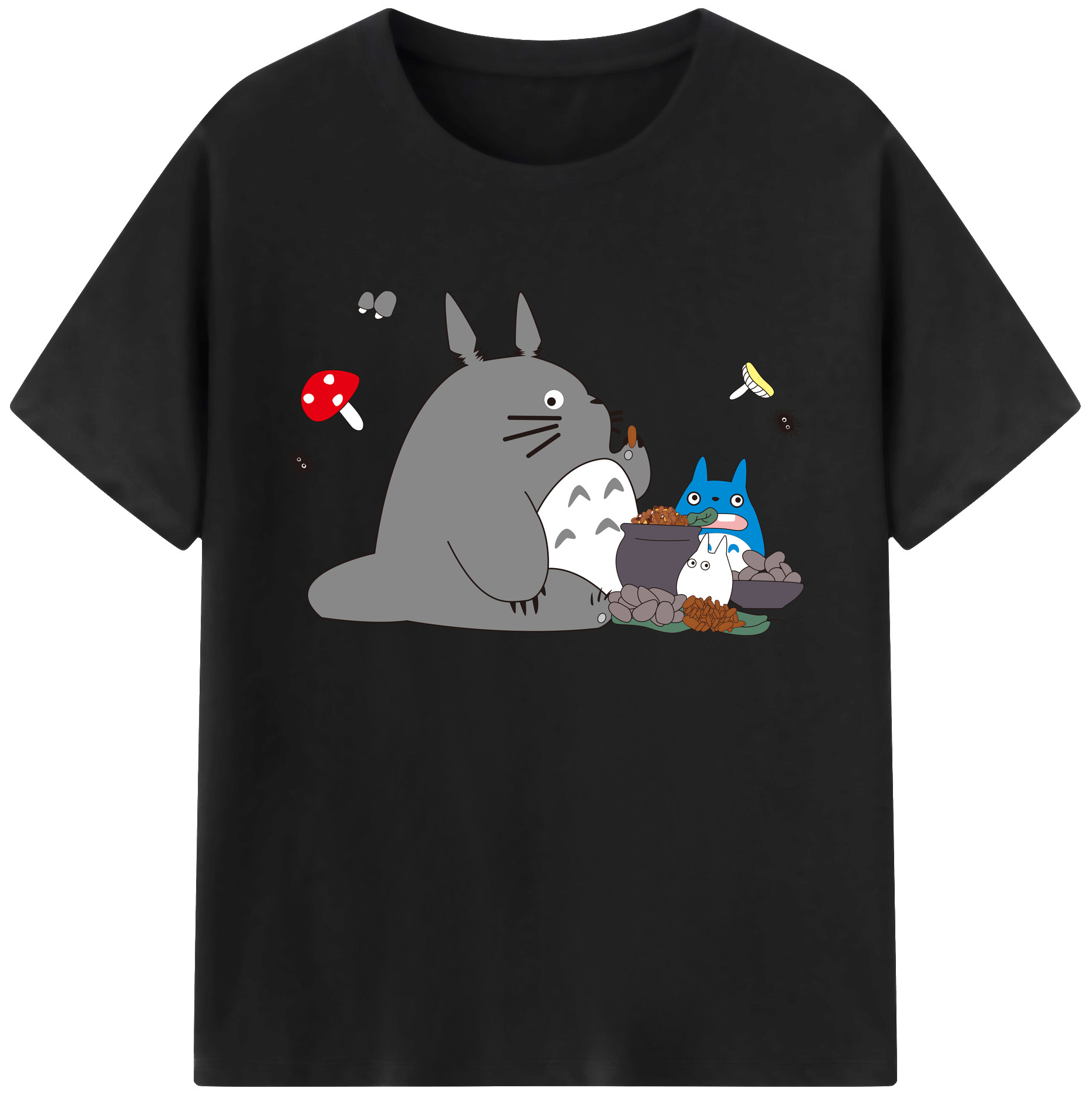 （画像用） となりのトトロ 草壁メイ 草壁サツキ My Neighbor Totoro Satsuki Kusakabe Mei Kusakabe 綿100％ メンズ半袖Tシャツ｜肌触りやわらか＆通気性