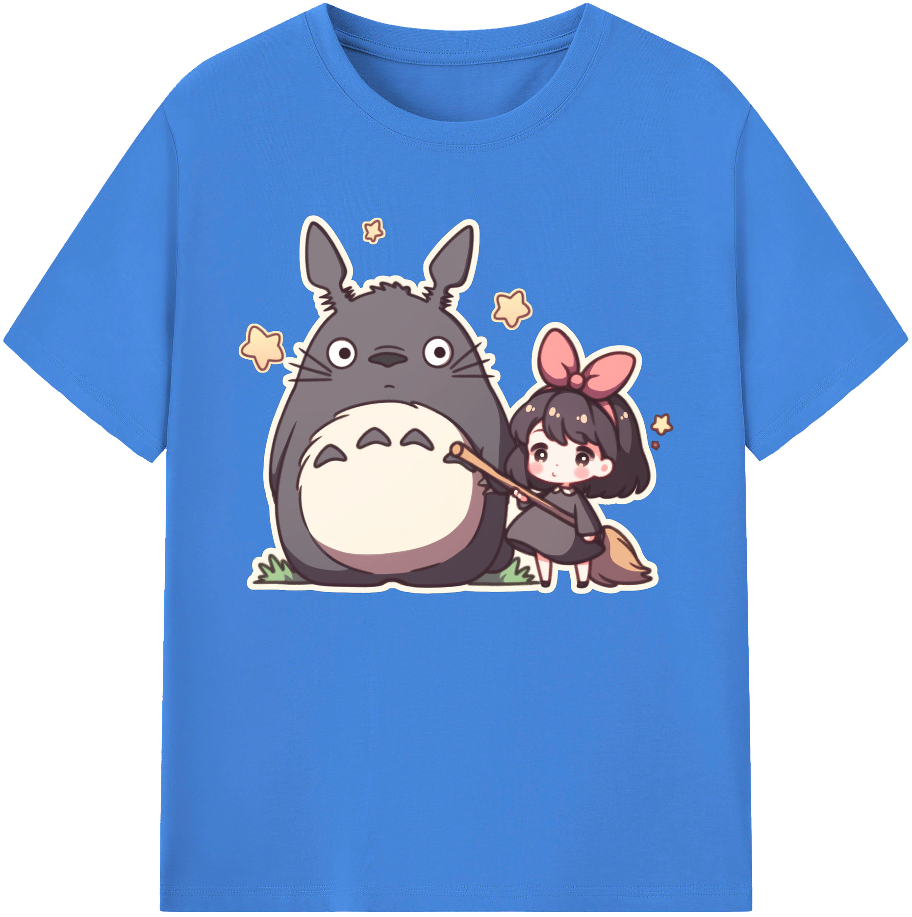 （画像用） となりのトトロ 草壁メイ 草壁サツキ My Neighbor Totoro Satsuki Kusakabe Mei Kusakabe 綿100％ メンズ半袖Tシャツ｜肌触りやわらか＆通気性