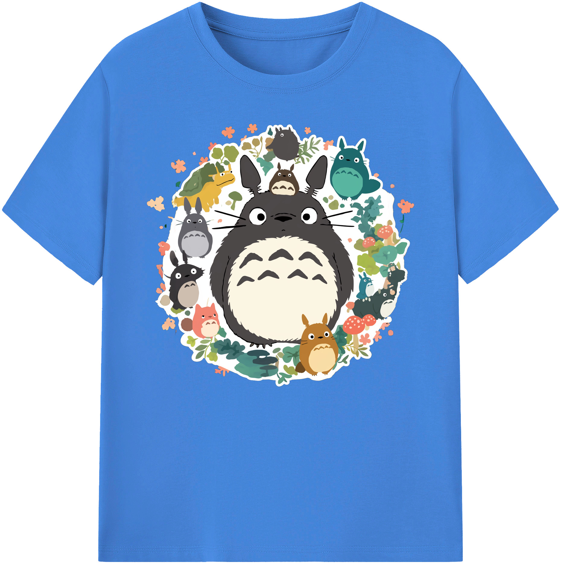 （画像用） となりのトトロ 草壁メイ 草壁サツキ My Neighbor Totoro Satsuki Kusakabe Mei Kusakabe 綿100％ メンズ半袖Tシャツ｜肌触りやわらか＆通気性
