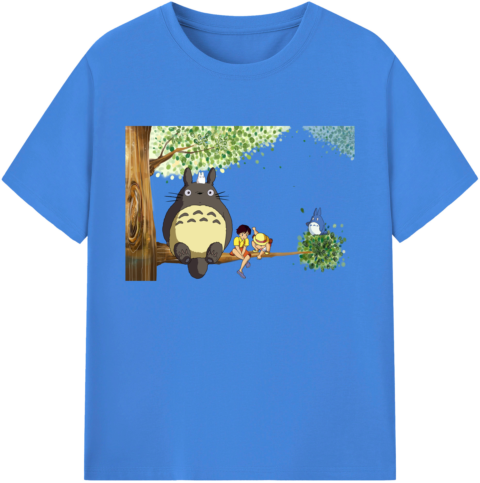 （画像用） となりのトトロ 草壁メイ 草壁サツキ My Neighbor Totoro Satsuki Kusakabe Mei Kusakabe 綿100％ メンズ半袖Tシャツ｜肌触りやわらか＆通気性
