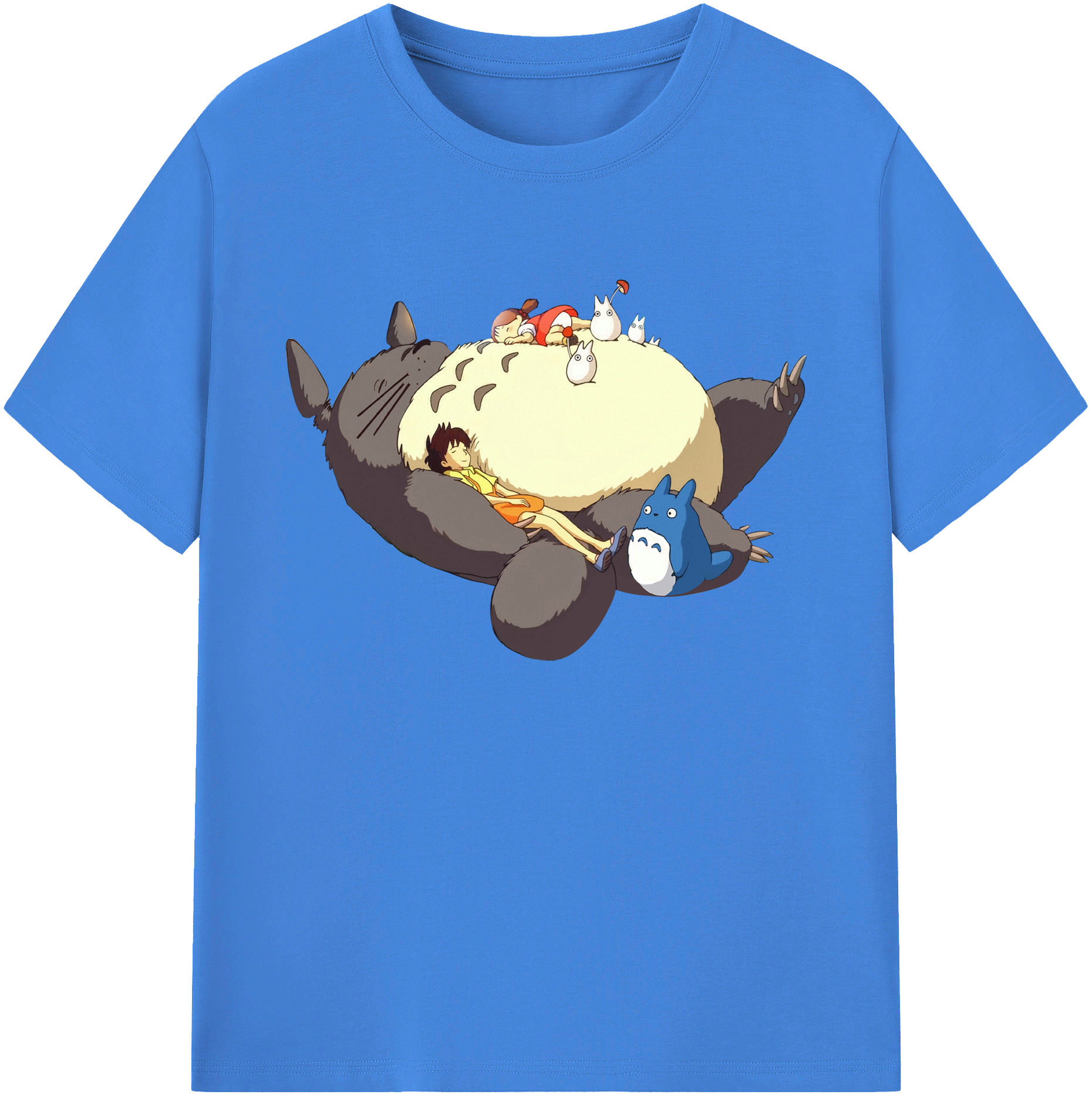 （画像用） となりのトトロ 草壁メイ 草壁サツキ My Neighbor Totoro Satsuki Kusakabe Mei Kusakabe 綿100％ メンズ半袖Tシャツ｜肌触りやわらか＆通気性