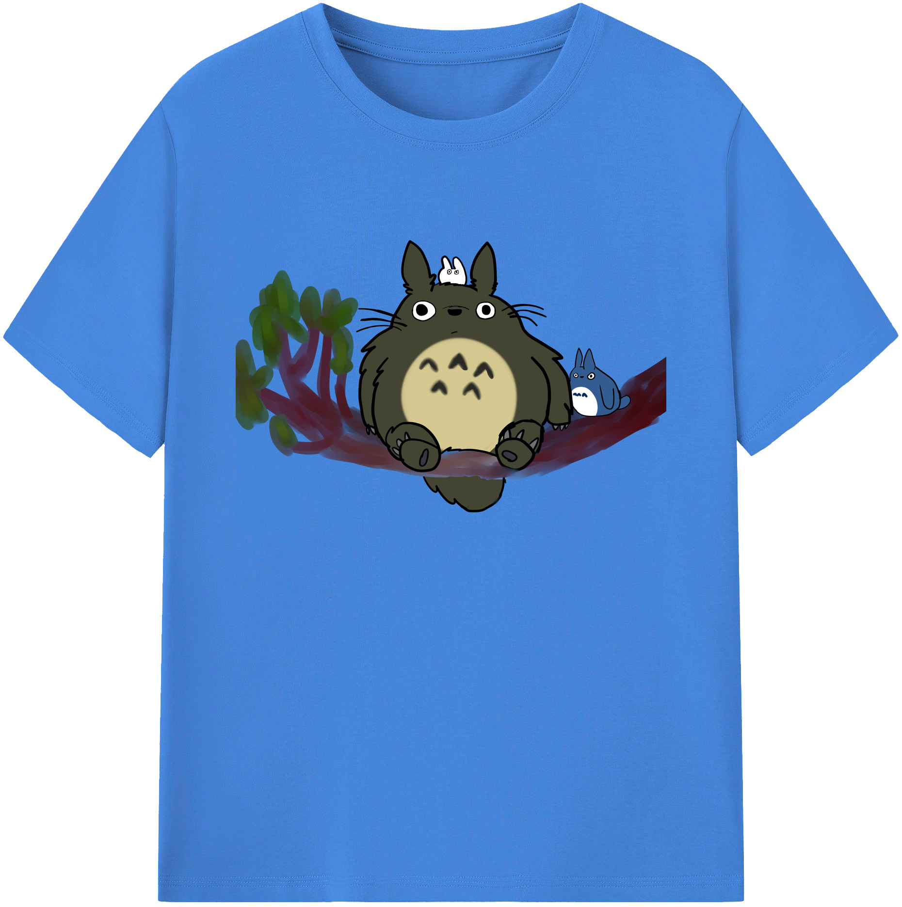 （画像用） となりのトトロ 草壁メイ 草壁サツキ My Neighbor Totoro Satsuki Kusakabe Mei Kusakabe 綿100％ メンズ半袖Tシャツ｜肌触りやわらか＆通気性