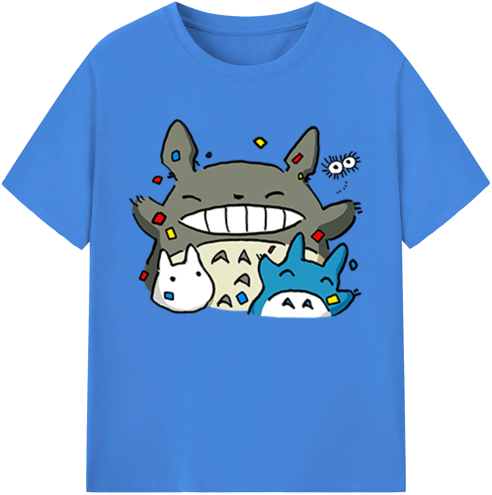 （画像用） となりのトトロ 草壁メイ 草壁サツキ My Neighbor Totoro Satsuki Kusakabe Mei Kusakabe 綿100％ メンズ半袖Tシャツ｜肌触りやわらか＆通気性