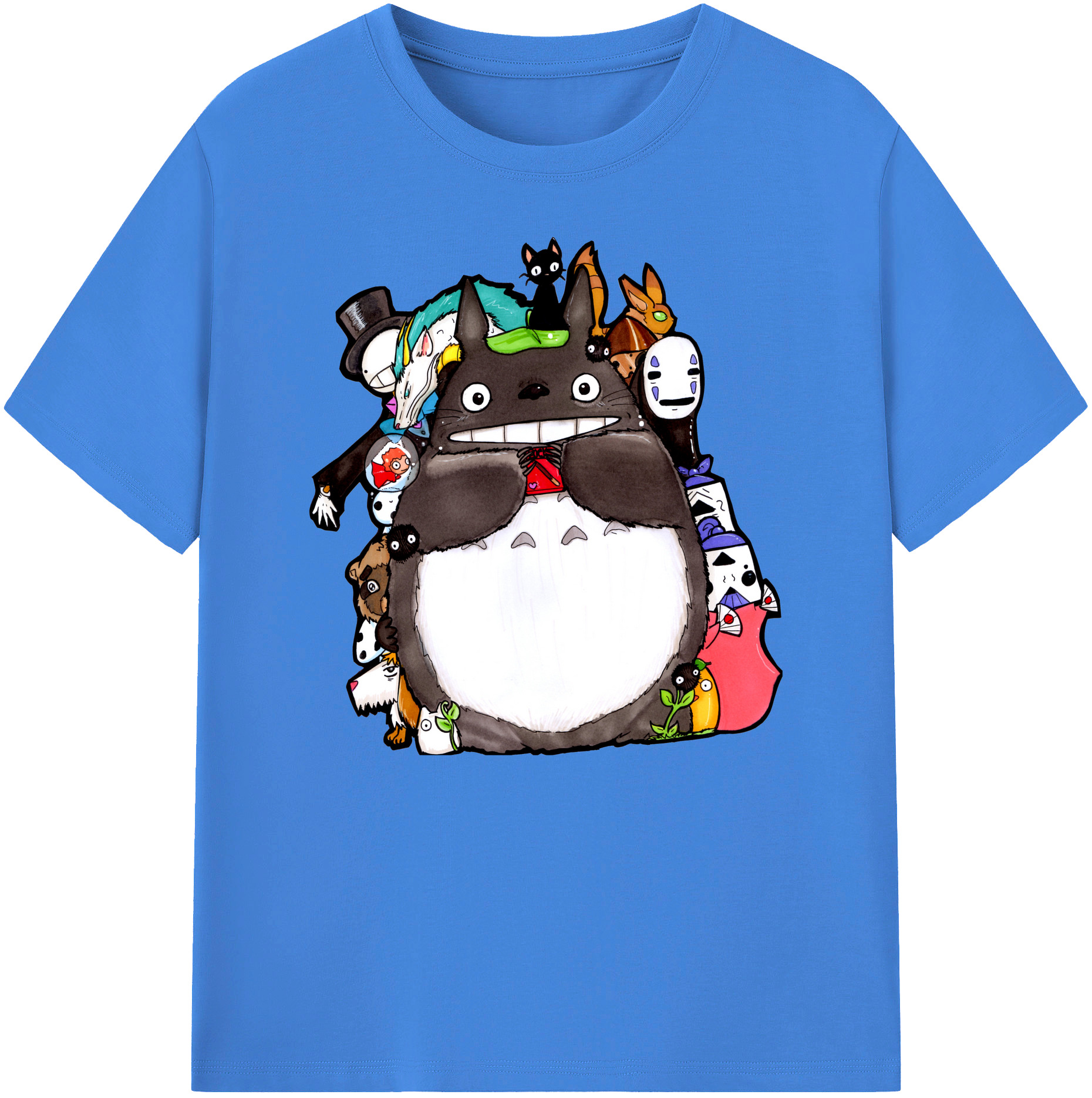（画像用） となりのトトロ 草壁メイ 草壁サツキ My Neighbor Totoro Satsuki Kusakabe Mei Kusakabe 綿100％ メンズ半袖Tシャツ｜肌触りやわらか＆通気性