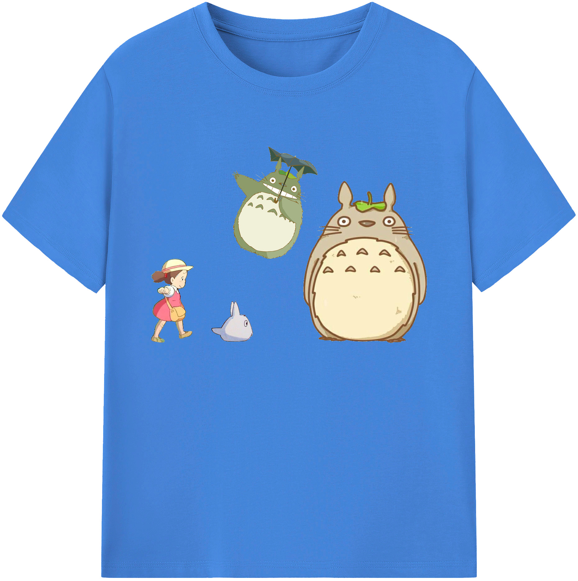 （画像用） となりのトトロ 草壁メイ 草壁サツキ My Neighbor Totoro Satsuki Kusakabe Mei Kusakabe 綿100％ メンズ半袖Tシャツ｜肌触りやわらか＆通気性