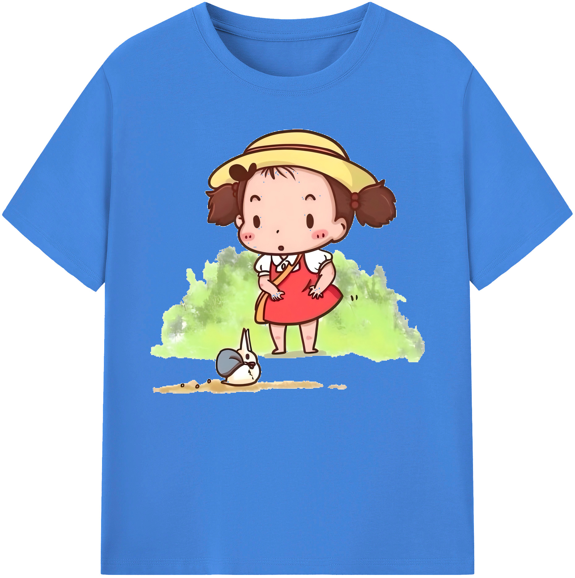 （画像用） となりのトトロ 草壁メイ 草壁サツキ My Neighbor Totoro Satsuki Kusakabe Mei Kusakabe 綿100％ メンズ半袖Tシャツ｜肌触りやわらか＆通気性