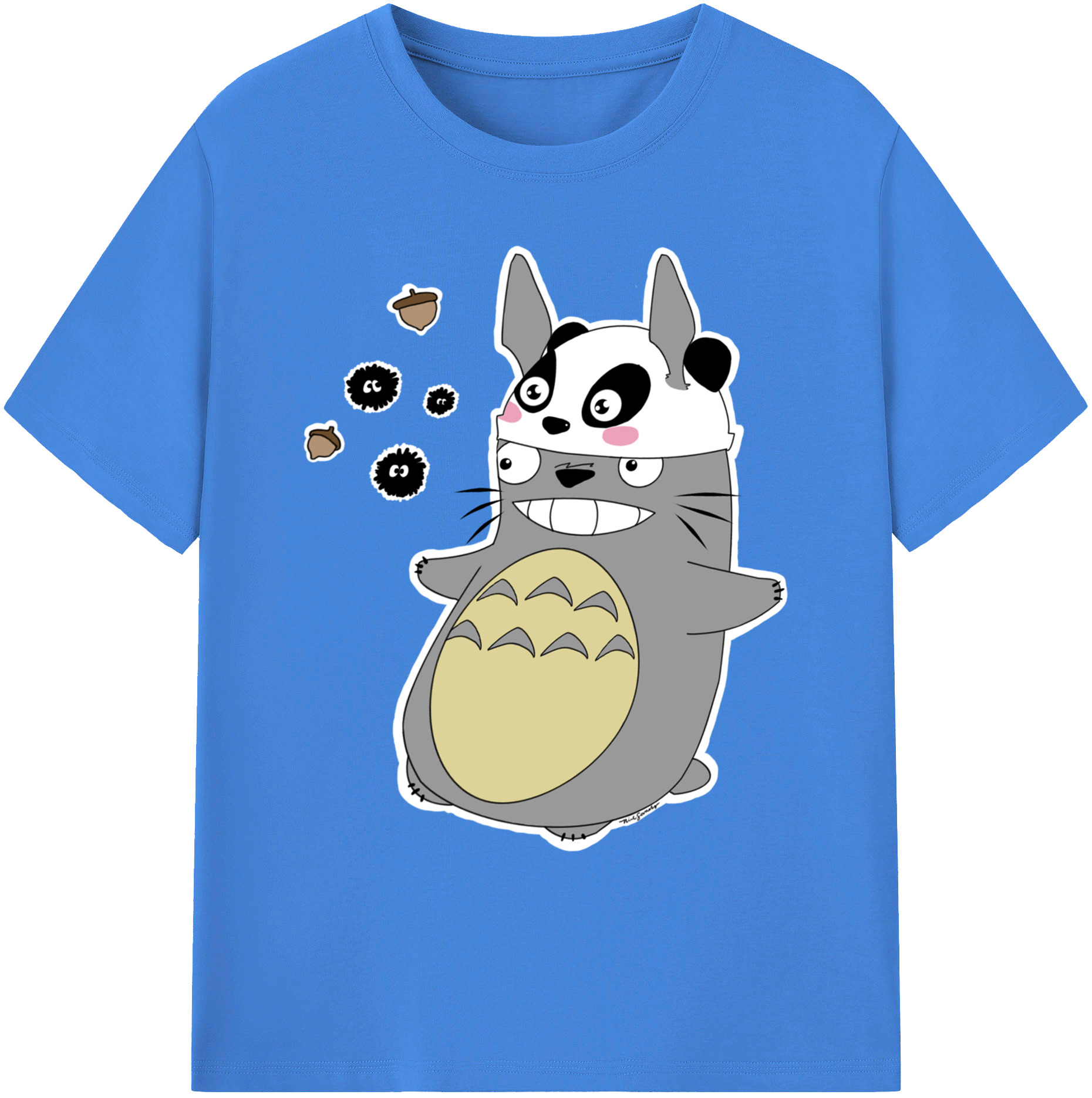 （画像用） となりのトトロ 草壁メイ 草壁サツキ My Neighbor Totoro Satsuki Kusakabe Mei Kusakabe 綿100％ メンズ半袖Tシャツ｜肌触りやわらか＆通気性