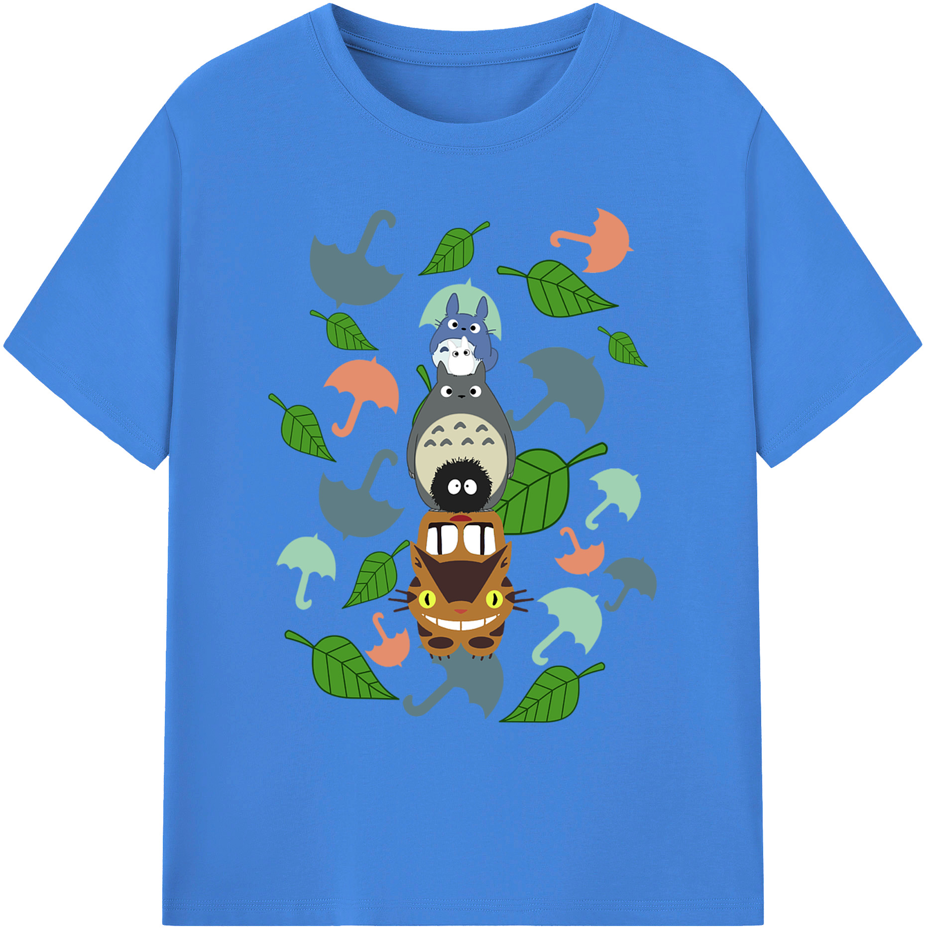（画像用） となりのトトロ 草壁メイ 草壁サツキ My Neighbor Totoro Satsuki Kusakabe Mei Kusakabe 綿100％ メンズ半袖Tシャツ｜肌触りやわらか＆通気性
