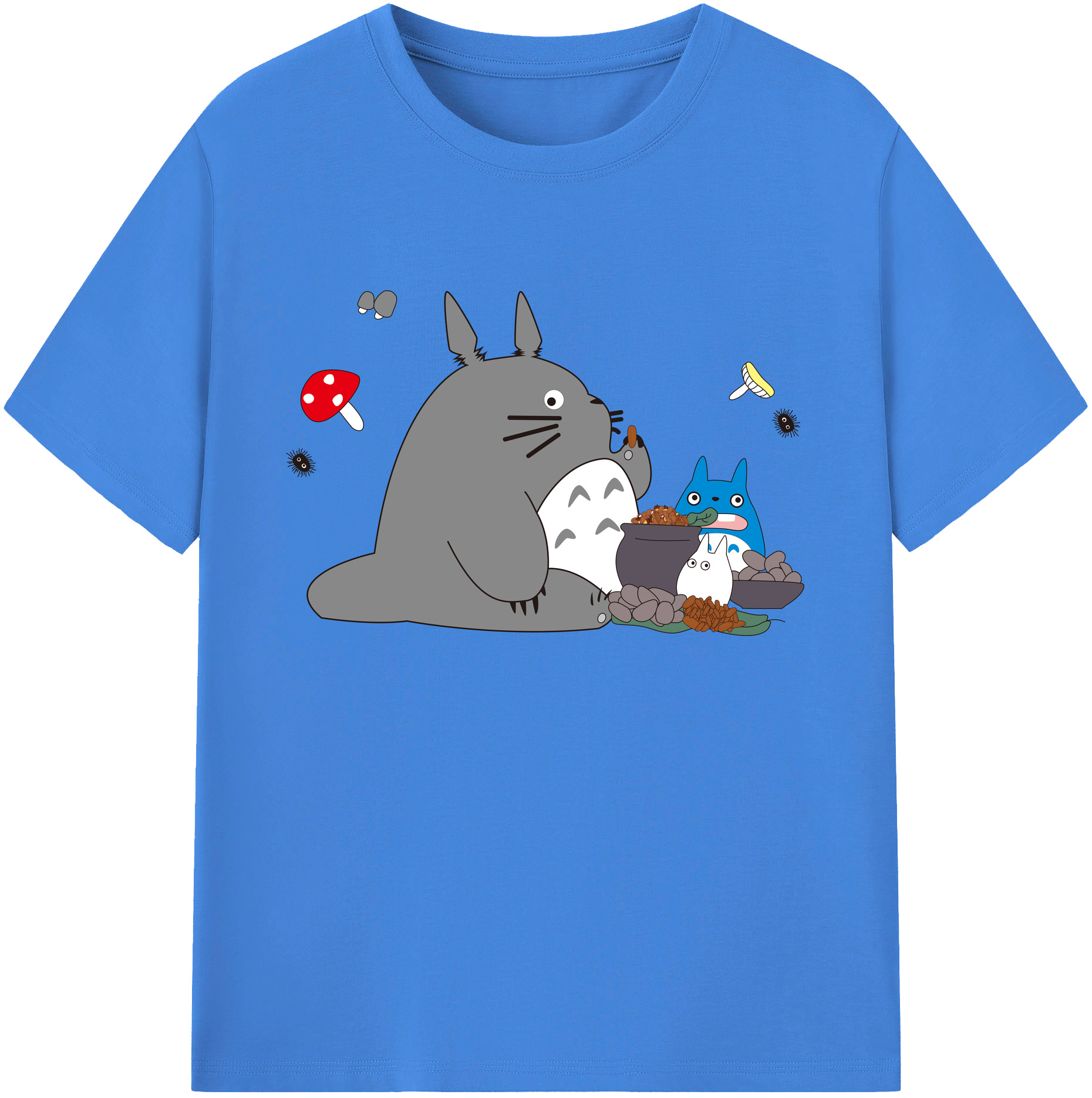 （画像用） となりのトトロ 草壁メイ 草壁サツキ My Neighbor Totoro Satsuki Kusakabe Mei Kusakabe 綿100％ メンズ半袖Tシャツ｜肌触りやわらか＆通気性