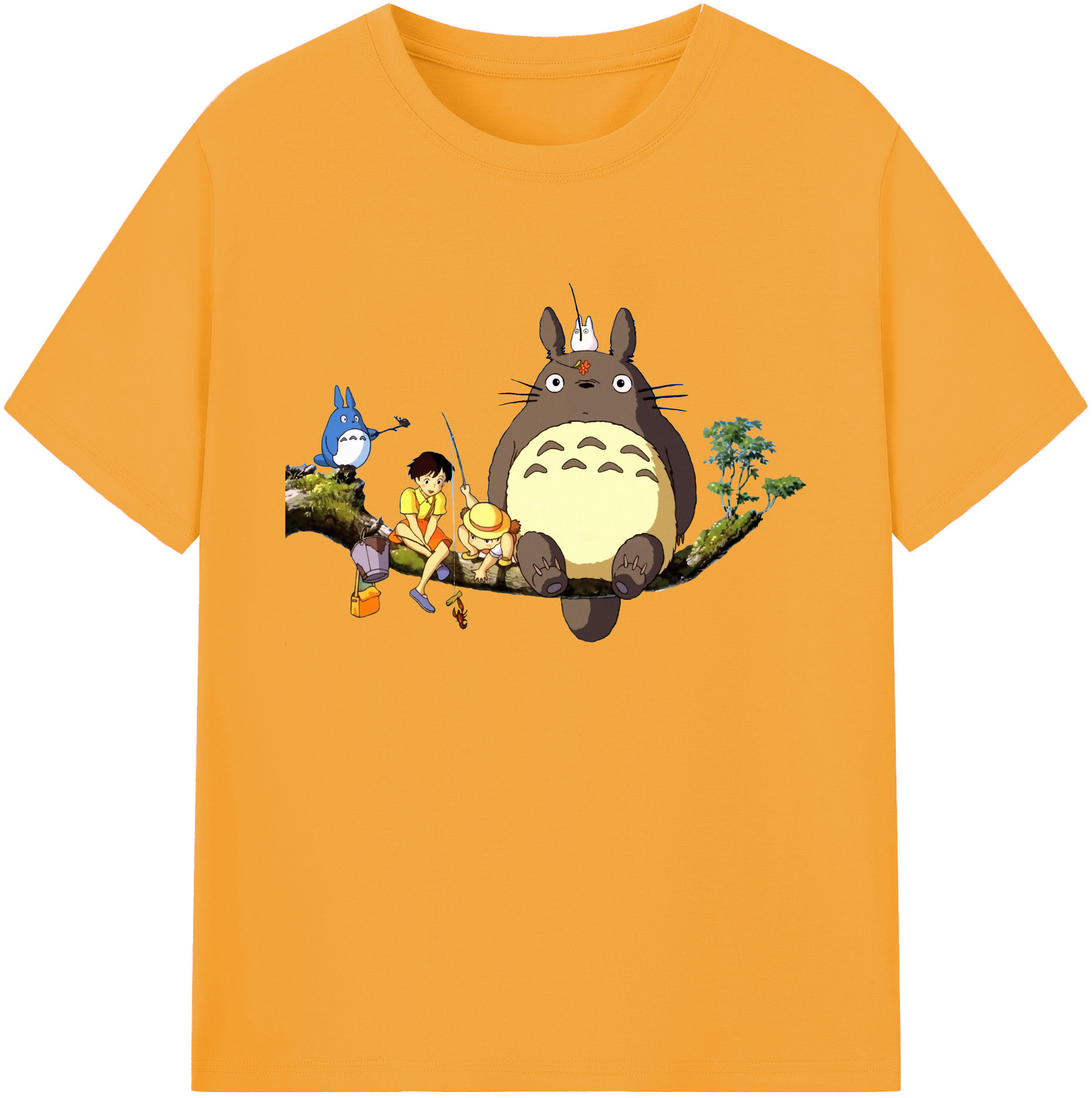 （画像用） となりのトトロ 草壁メイ 草壁サツキ My Neighbor Totoro Satsuki Kusakabe Mei Kusakabe 綿100％ メンズ半袖Tシャツ｜肌触りやわらか＆通気性