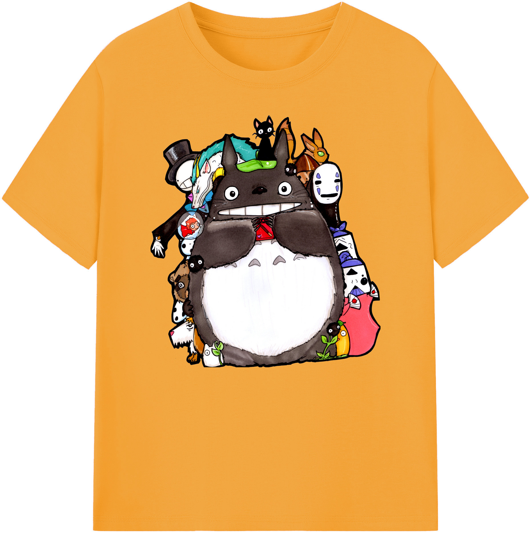 （画像用） となりのトトロ 草壁メイ 草壁サツキ My Neighbor Totoro Satsuki Kusakabe Mei Kusakabe 綿100％ メンズ半袖Tシャツ｜肌触りやわらか＆通気性