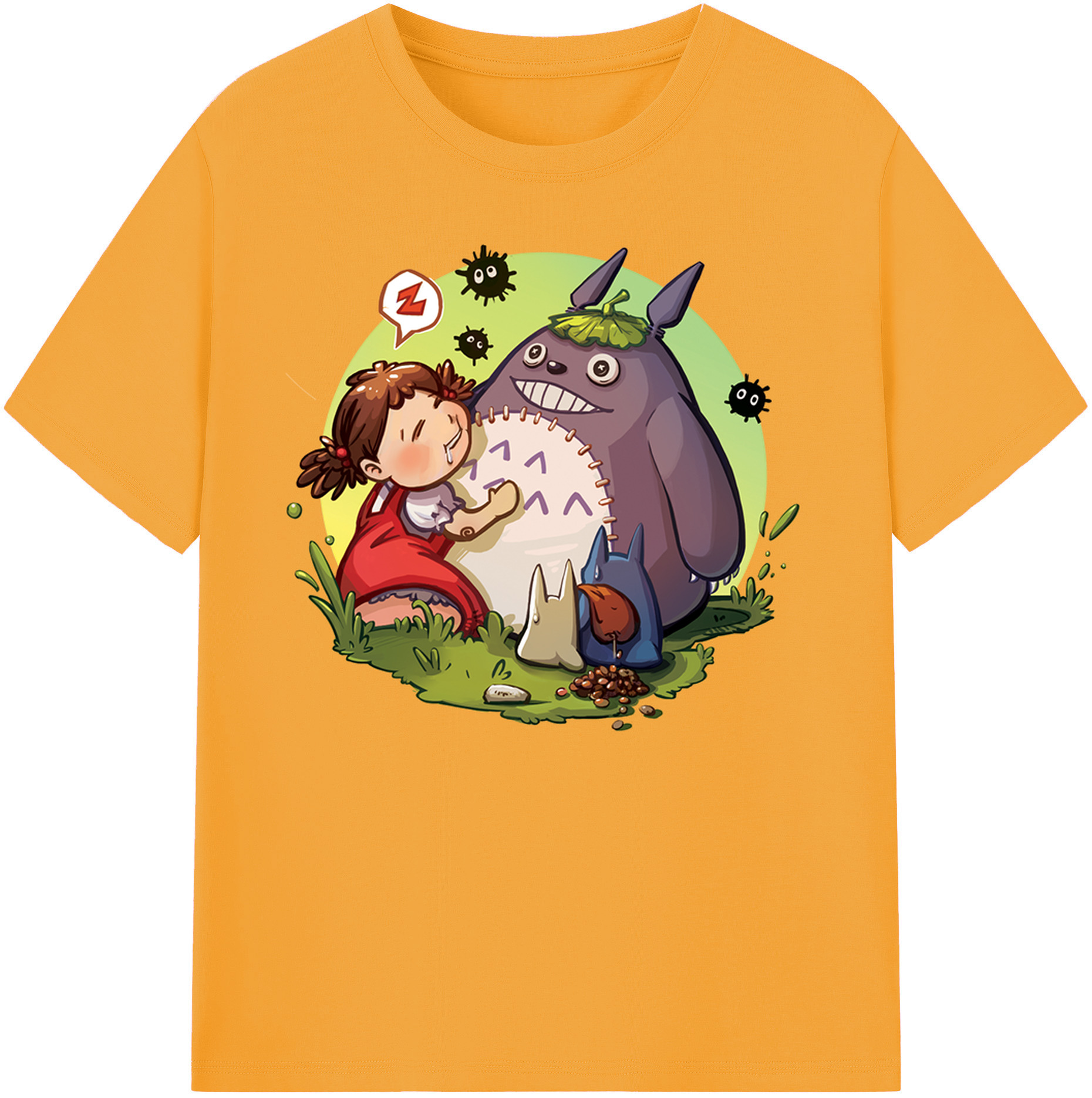 （画像用） となりのトトロ 草壁メイ 草壁サツキ My Neighbor Totoro Satsuki Kusakabe Mei Kusakabe 綿100％ メンズ半袖Tシャツ｜肌触りやわらか＆通気性