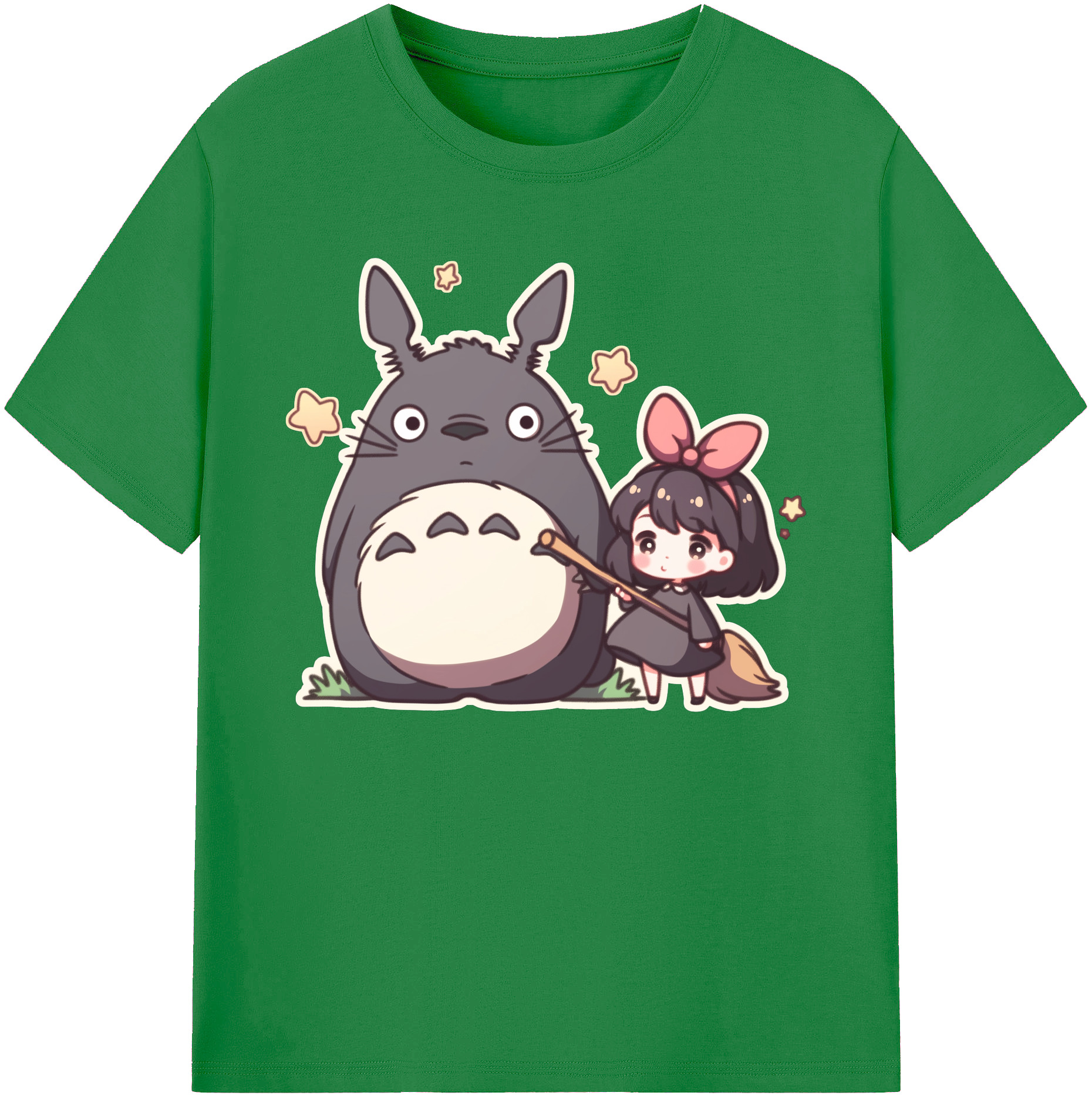 （画像用） となりのトトロ 草壁メイ 草壁サツキ My Neighbor Totoro Satsuki Kusakabe Mei Kusakabe 綿100％ メンズ半袖Tシャツ｜肌触りやわらか＆通気性