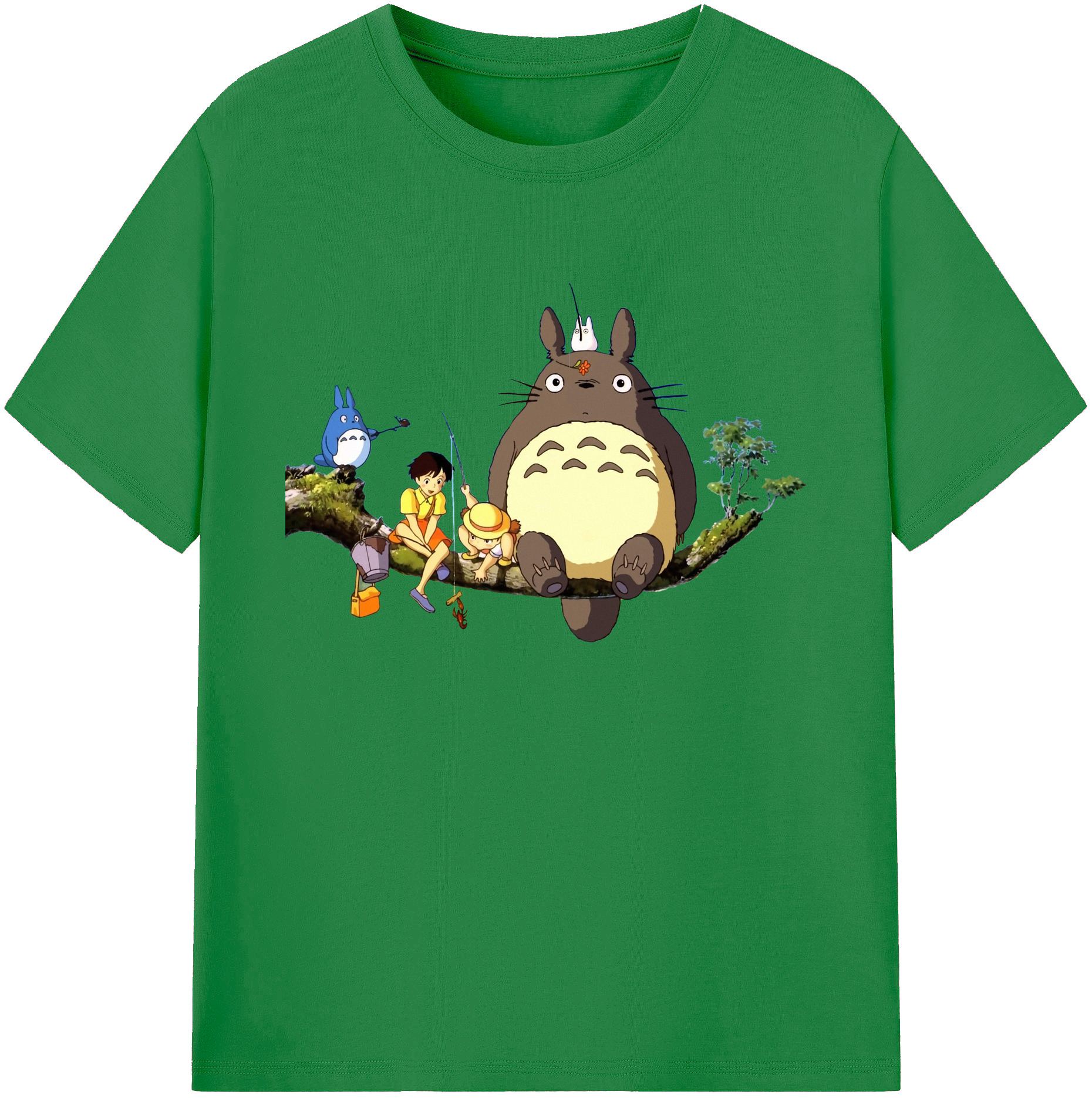 （画像用） となりのトトロ 草壁メイ 草壁サツキ My Neighbor Totoro Satsuki Kusakabe Mei Kusakabe 綿100％ メンズ半袖Tシャツ｜肌触りやわらか＆通気性