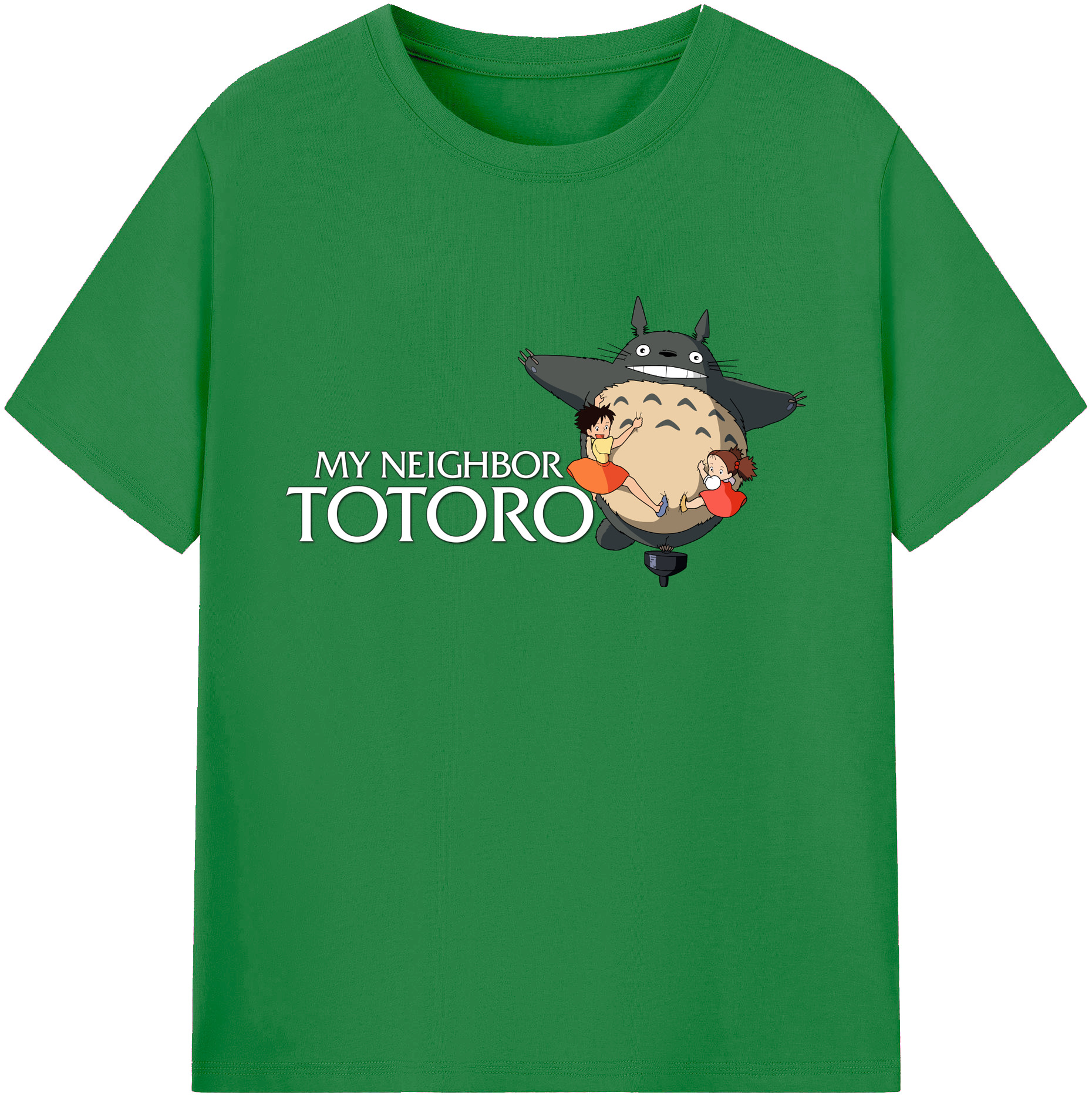 （画像用） となりのトトロ 草壁メイ 草壁サツキ My Neighbor Totoro Satsuki Kusakabe Mei Kusakabe 綿100％ メンズ半袖Tシャツ｜肌触りやわらか＆通気性