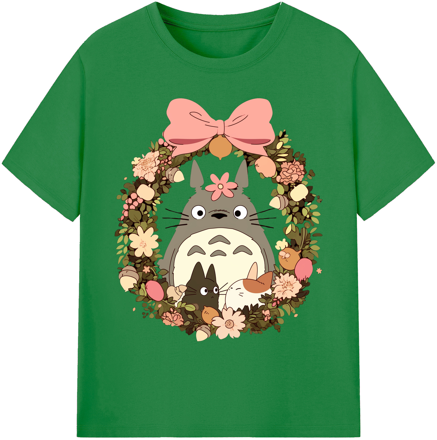 （画像用） となりのトトロ 草壁メイ 草壁サツキ My Neighbor Totoro Satsuki Kusakabe Mei Kusakabe 綿100％ メンズ半袖Tシャツ｜肌触りやわらか＆通気性