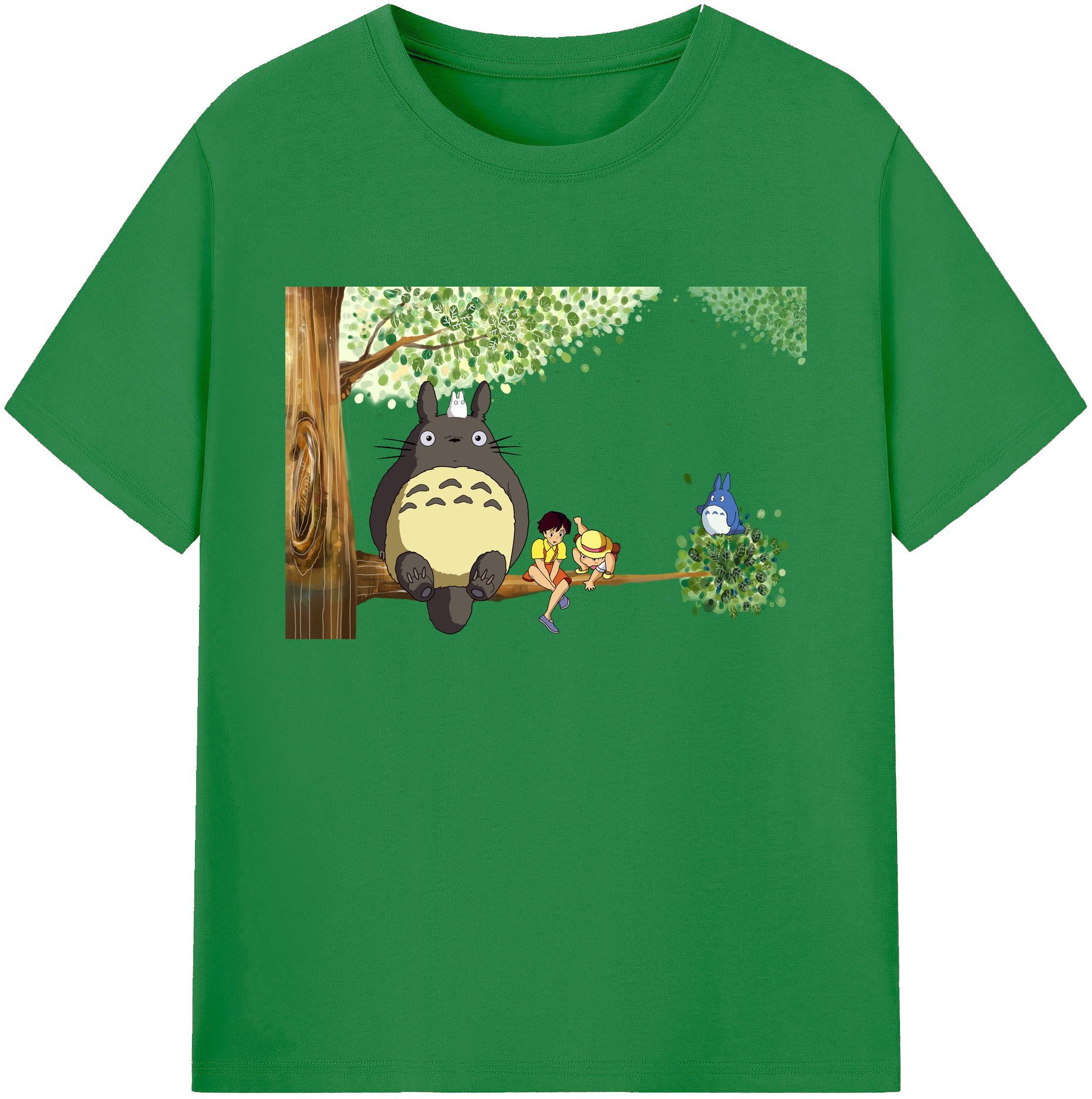 （画像用） となりのトトロ 草壁メイ 草壁サツキ My Neighbor Totoro Satsuki Kusakabe Mei Kusakabe 綿100％ メンズ半袖Tシャツ｜肌触りやわらか＆通気性