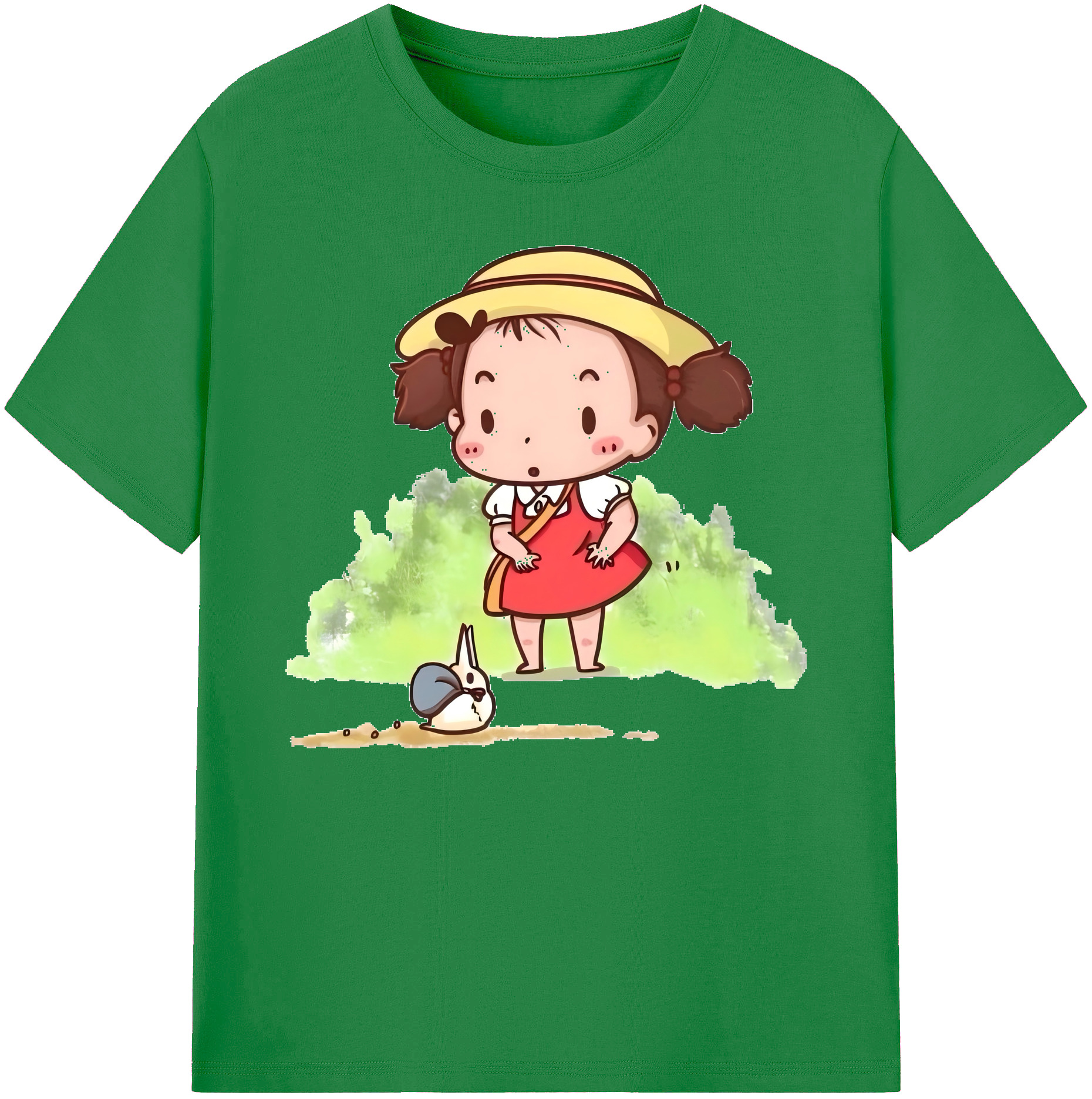 （画像用） となりのトトロ 草壁メイ 草壁サツキ My Neighbor Totoro Satsuki Kusakabe Mei Kusakabe 綿100％ メンズ半袖Tシャツ｜肌触りやわらか＆通気性