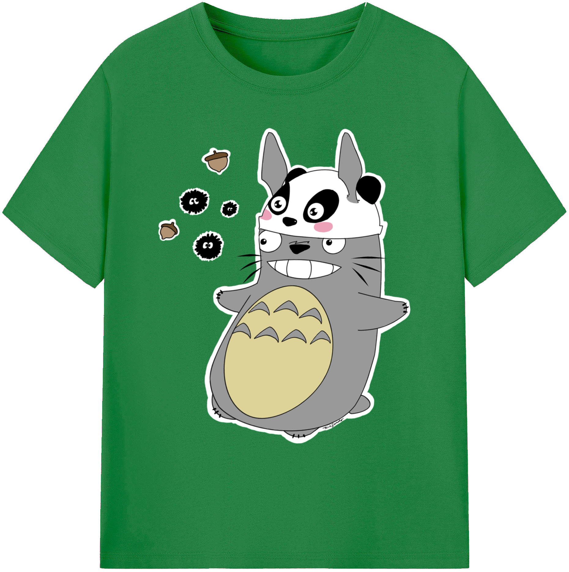 （画像用） となりのトトロ 草壁メイ 草壁サツキ My Neighbor Totoro Satsuki Kusakabe Mei Kusakabe 綿100％ メンズ半袖Tシャツ｜肌触りやわらか＆通気性