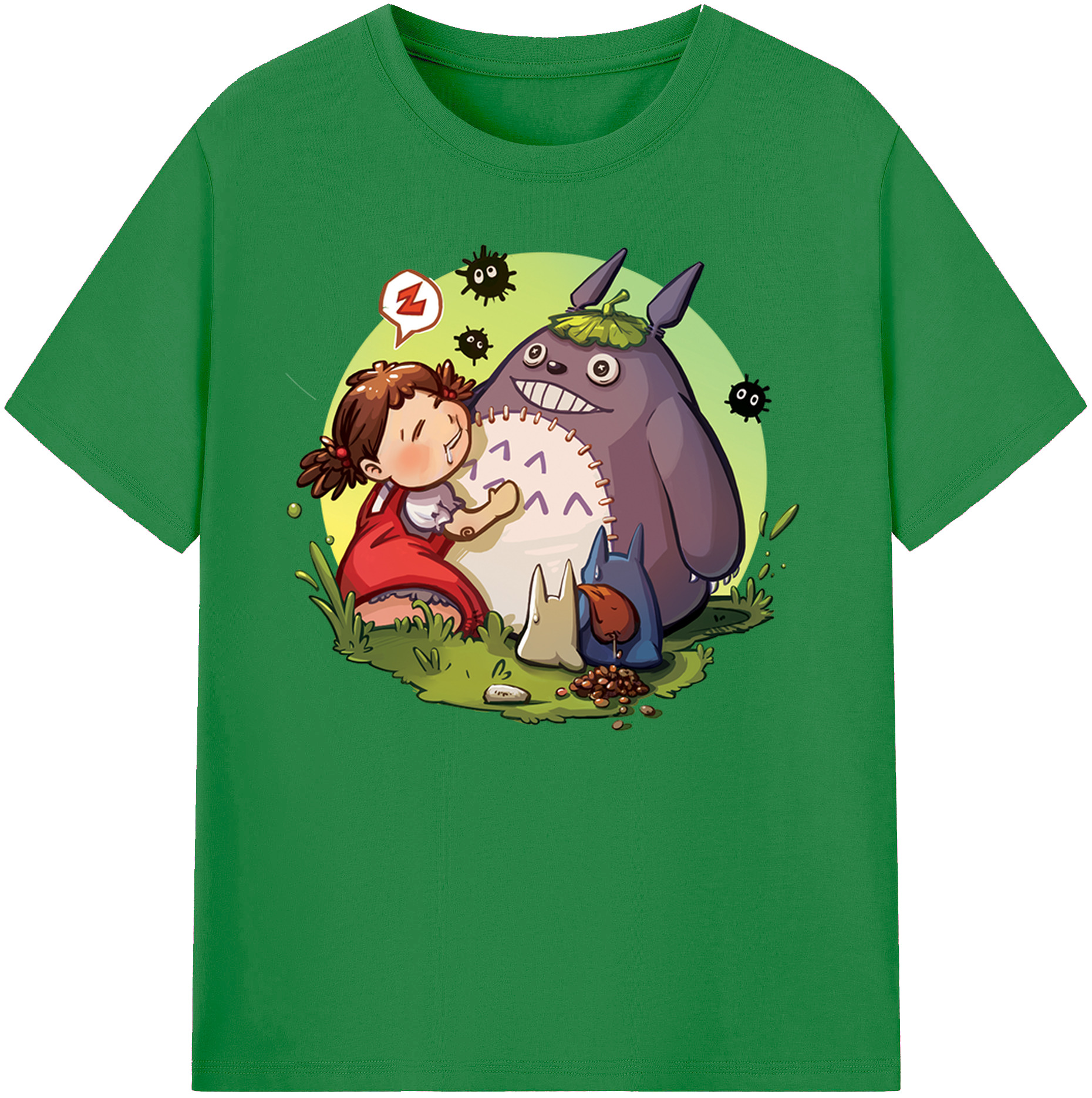 （画像用） となりのトトロ 草壁メイ 草壁サツキ My Neighbor Totoro Satsuki Kusakabe Mei Kusakabe 綿100％ メンズ半袖Tシャツ｜肌触りやわらか＆通気性
