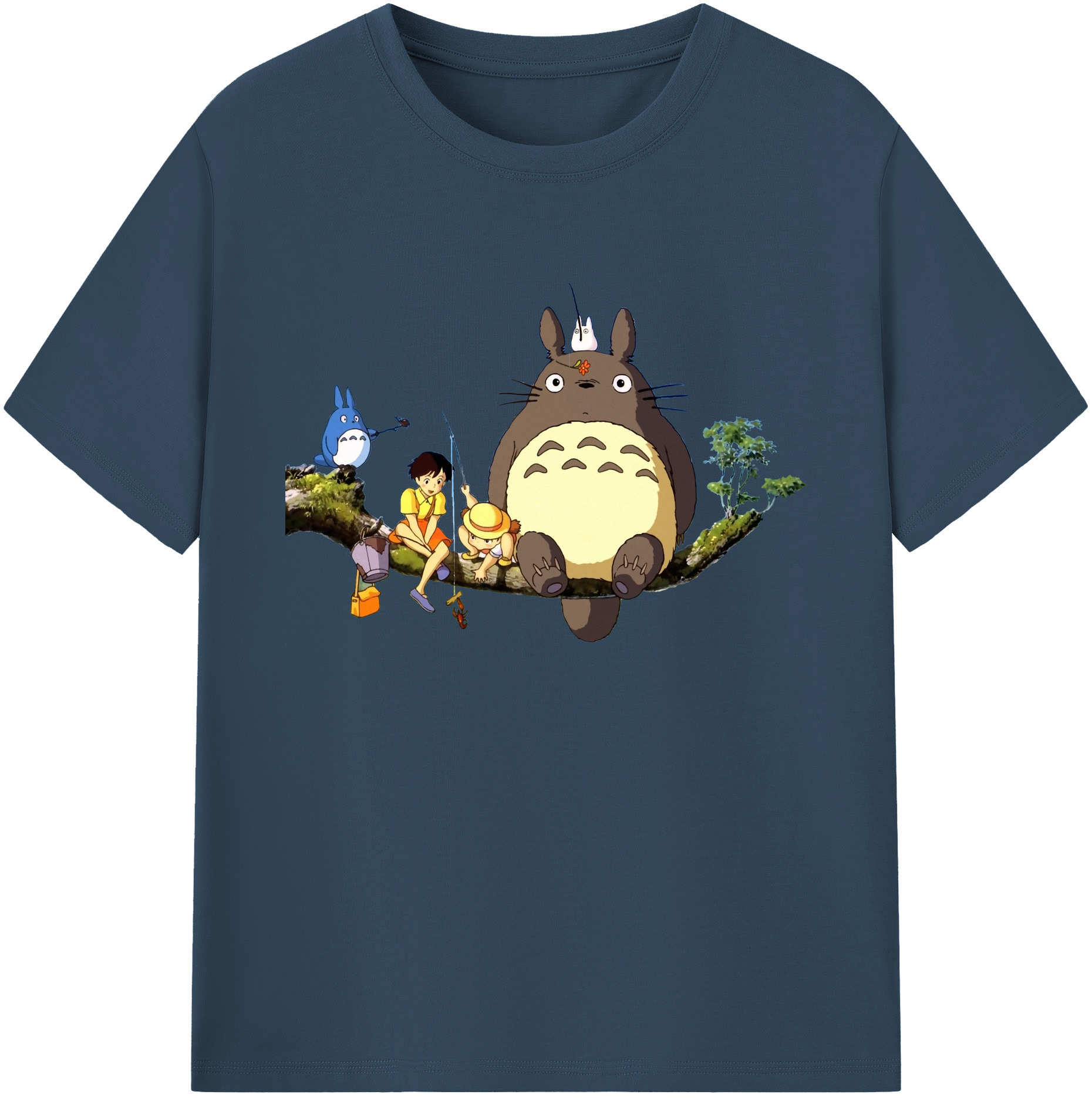 （画像用） となりのトトロ 草壁メイ 草壁サツキ My Neighbor Totoro Satsuki Kusakabe Mei Kusakabe 綿100％ メンズ半袖Tシャツ｜肌触りやわらか＆通気性